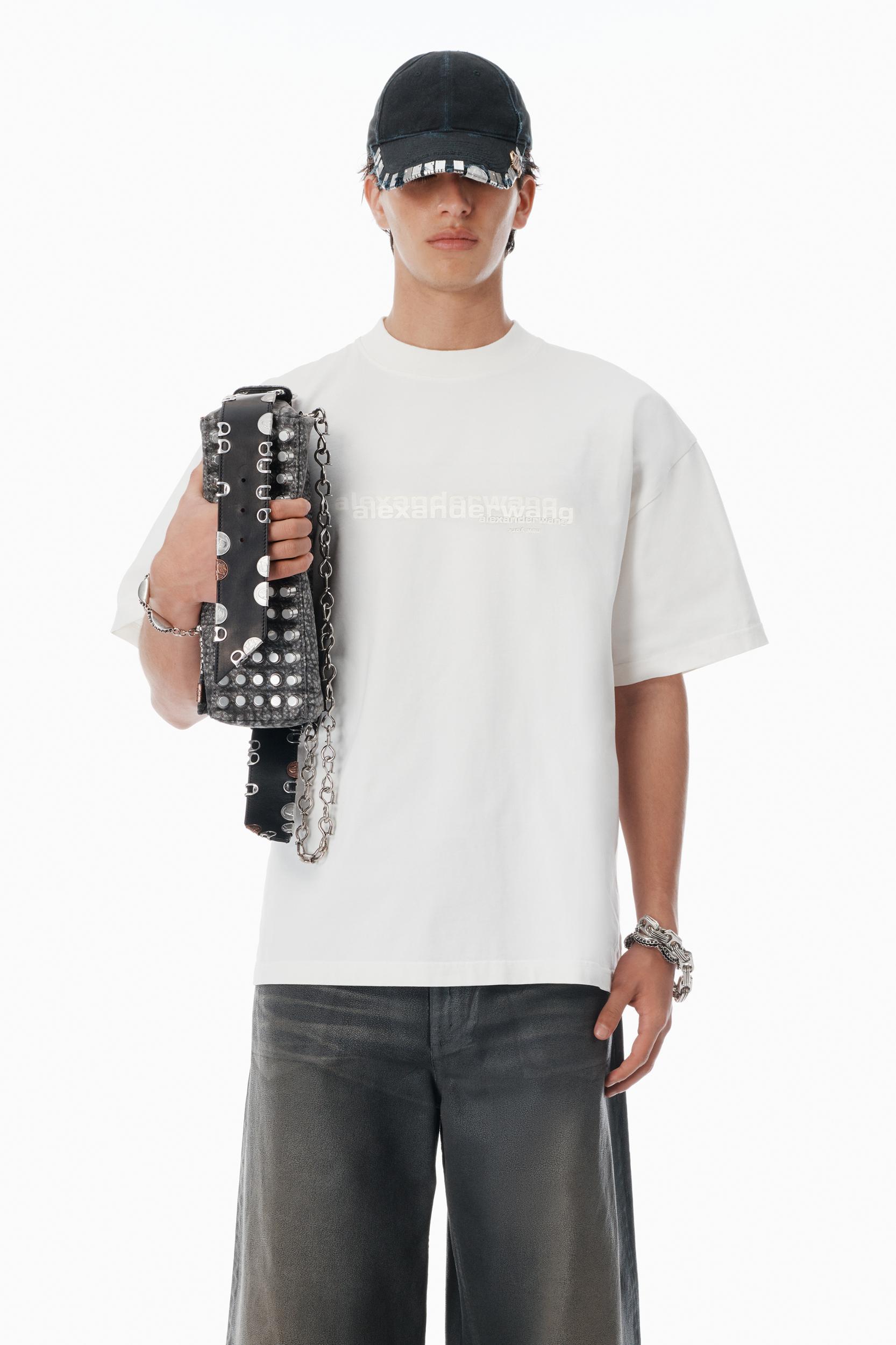 White Cotton Oversized Logo Tee Product Image