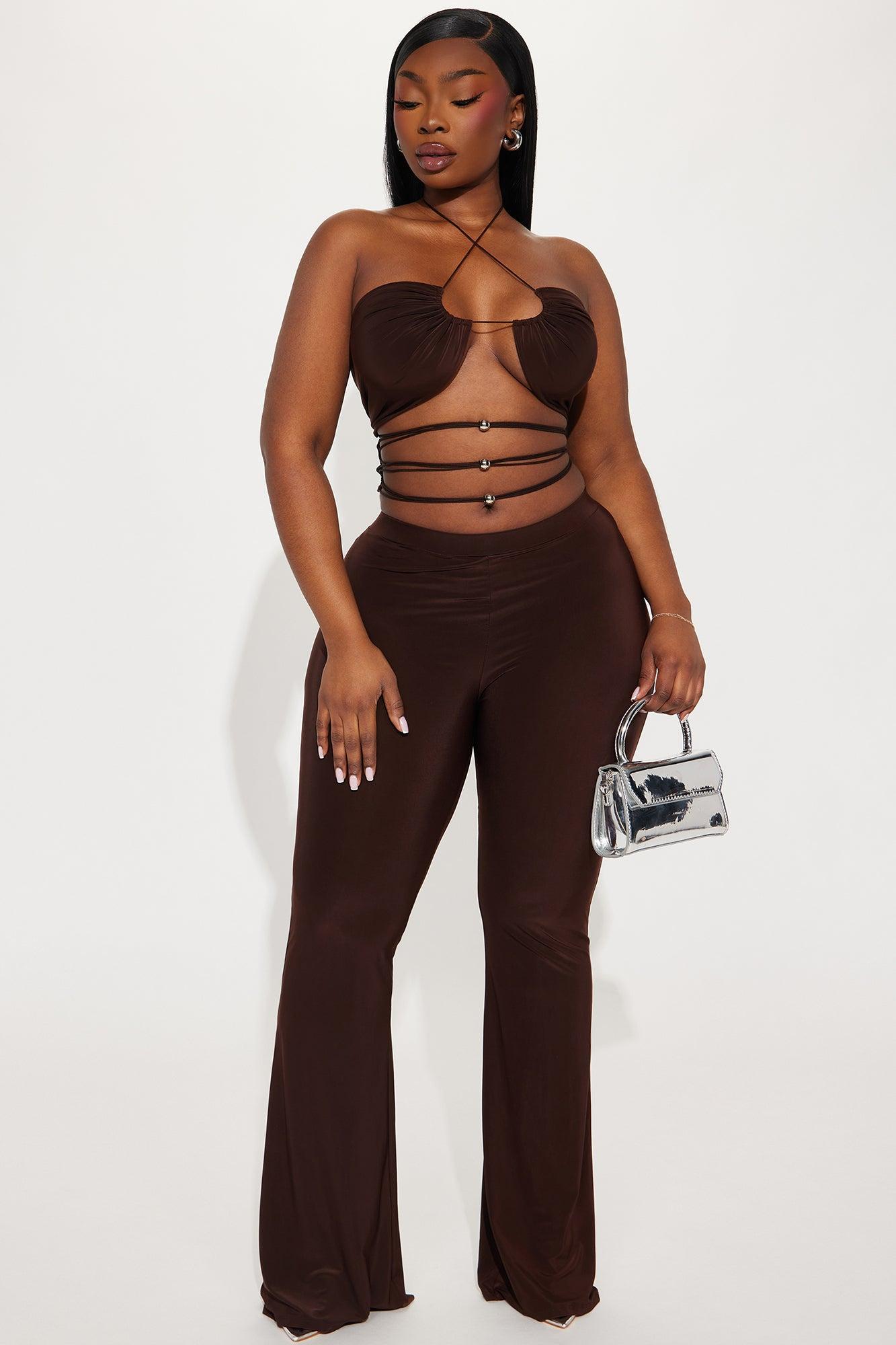 Sassy Mood Pant Set - Brown Product Image