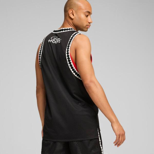 PUMA Media Day Mens Basketball Jersey in Black/For All Time Red Product Image