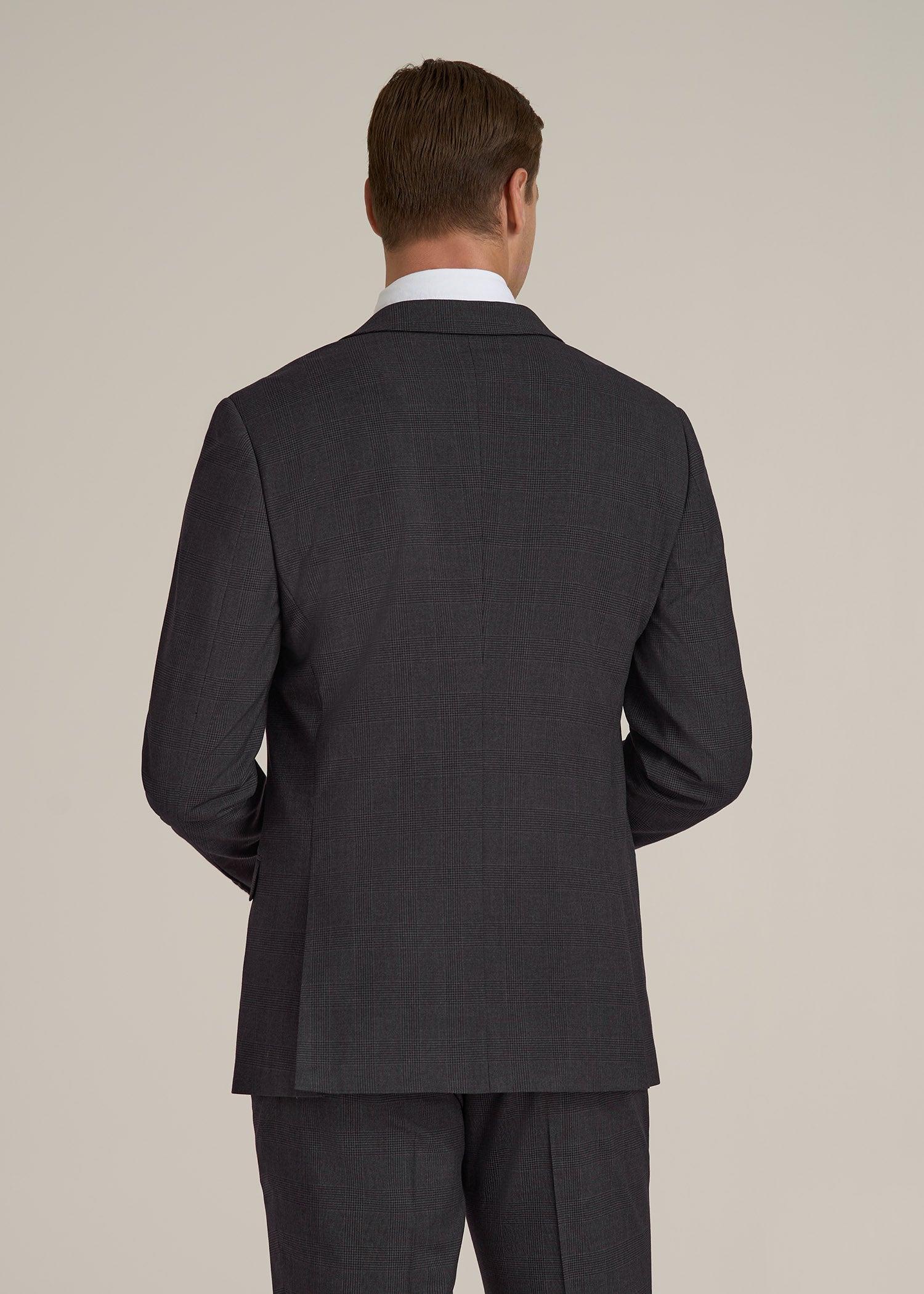 Suit Jacket for Tall Men in Charcoal Plaid Male Product Image