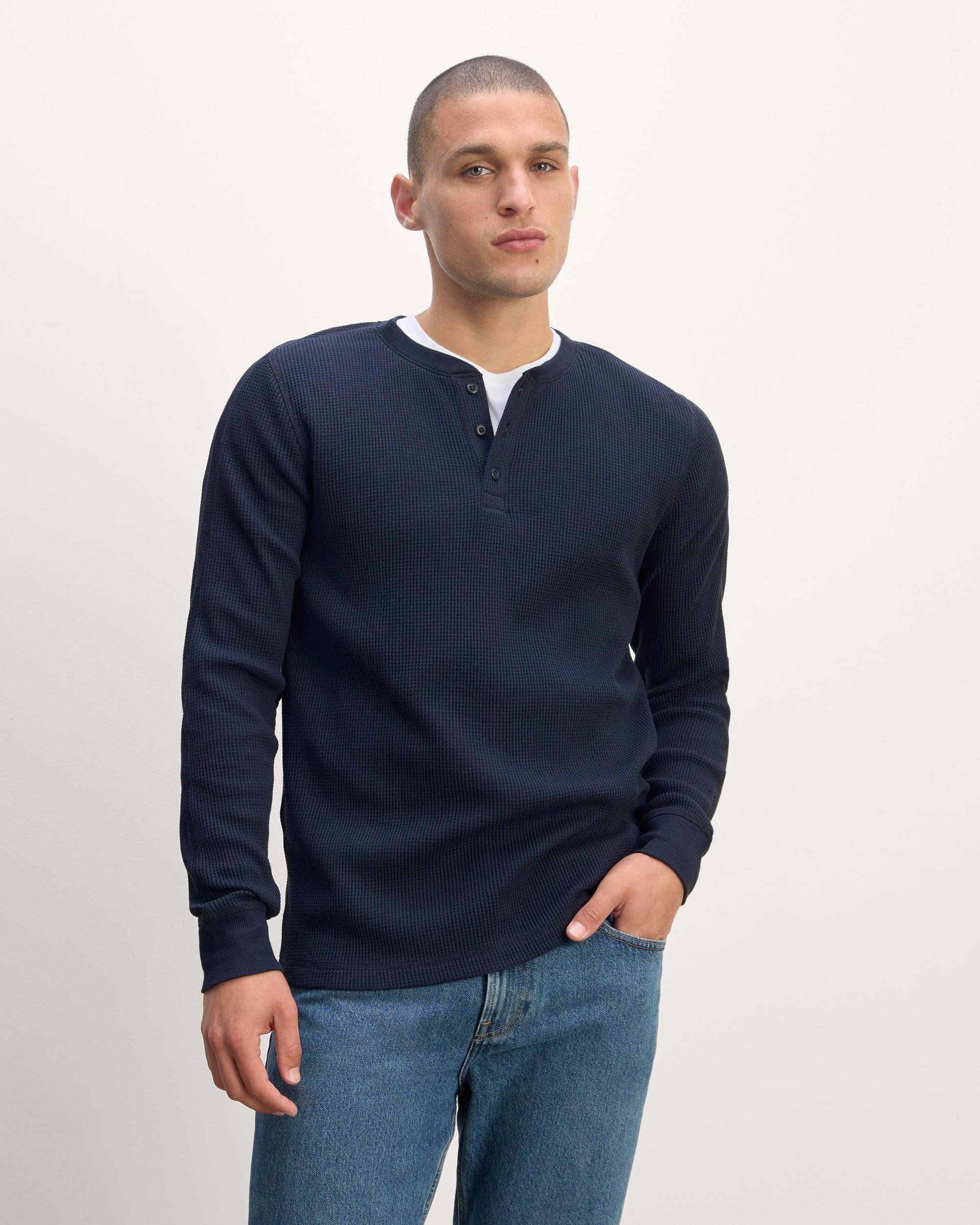 The Waffle Long-Sleeve Henley Product Image