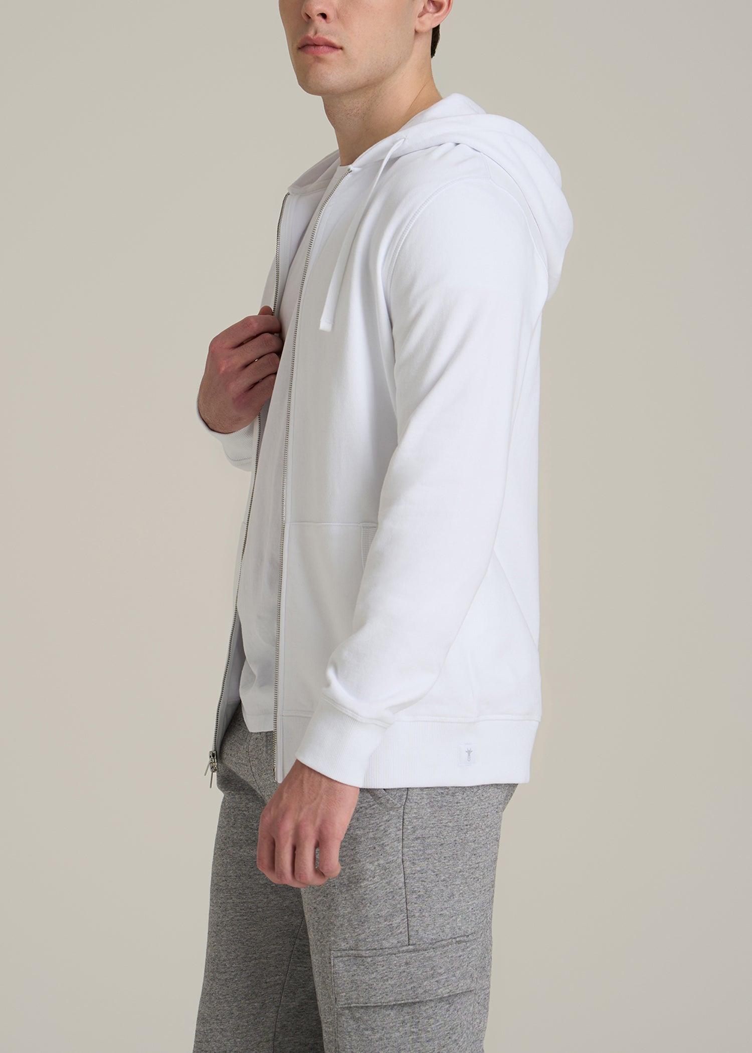 Wearever 2.0 French Terry Full-Zip Hoodie for Tall Men in White Male Product Image