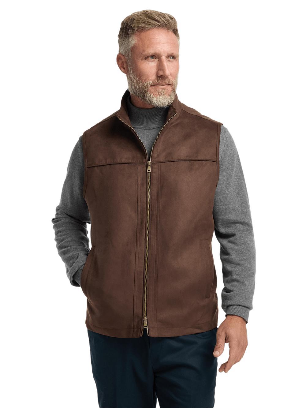 Microsuede Vest - Brown Product Image