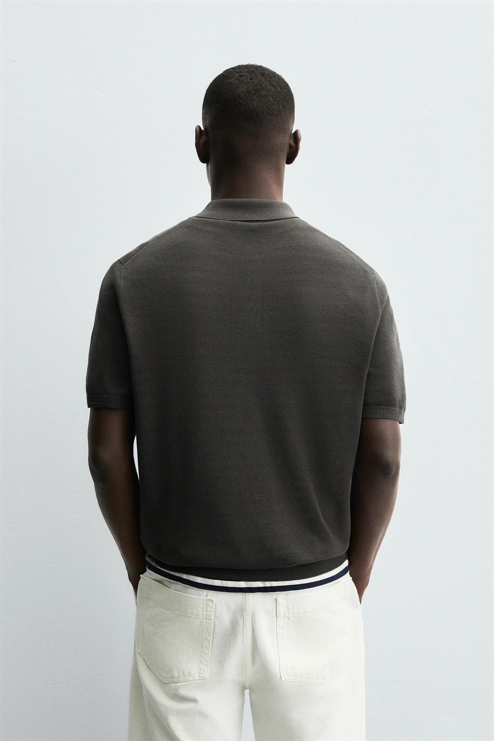 TEXTURED KNIT POLO SHIRT Product Image