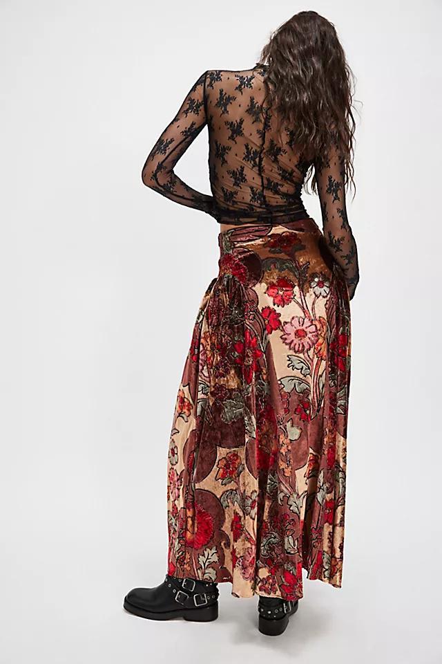 Velvet Petals Maxi Skirt Product Image