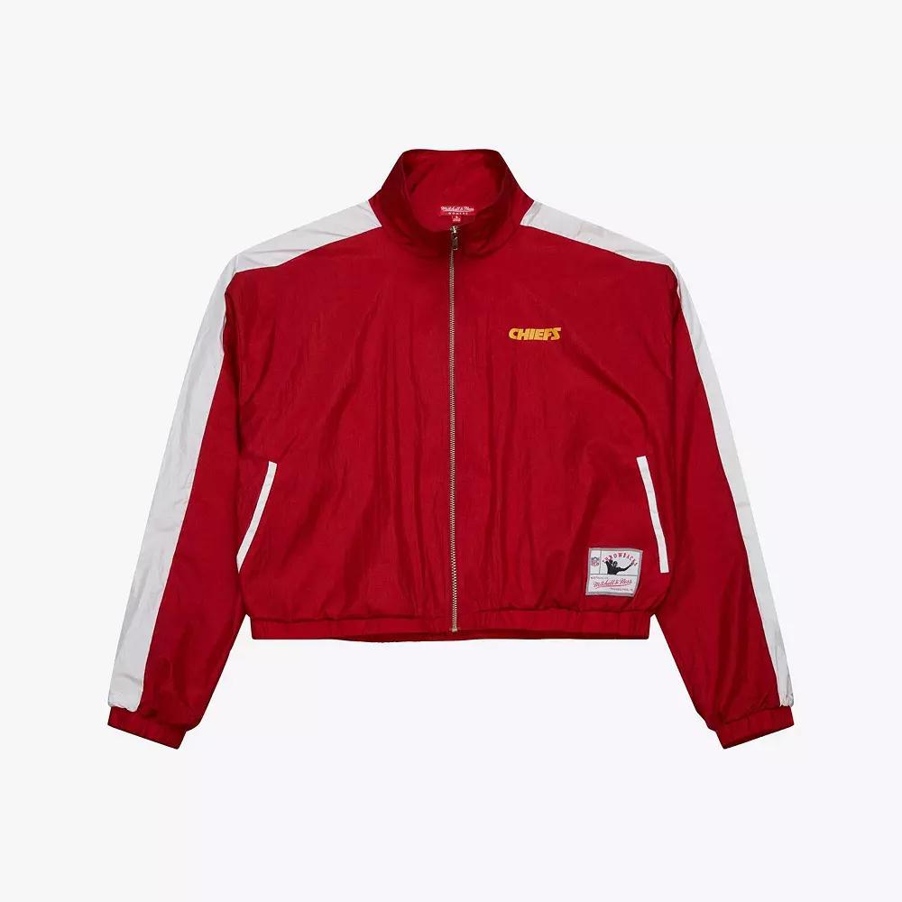Women's Mitchell & Ness Red Kansas City Chiefs Nylon Cropped Full-Zip Jacket,  Product Image