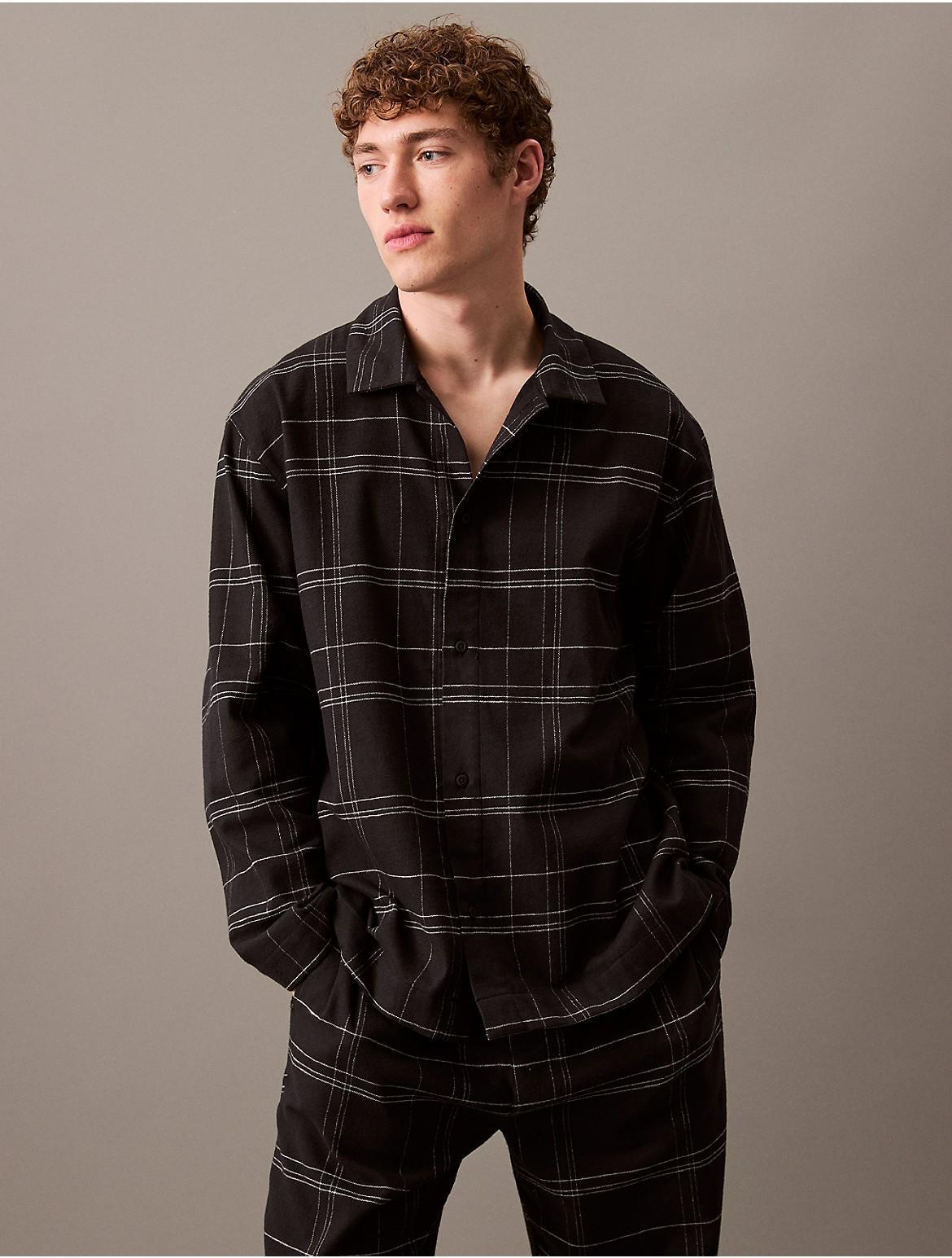 Calvin Klein Mens Flannel Sleep Button-Down Shirt - Red - XL Product Image