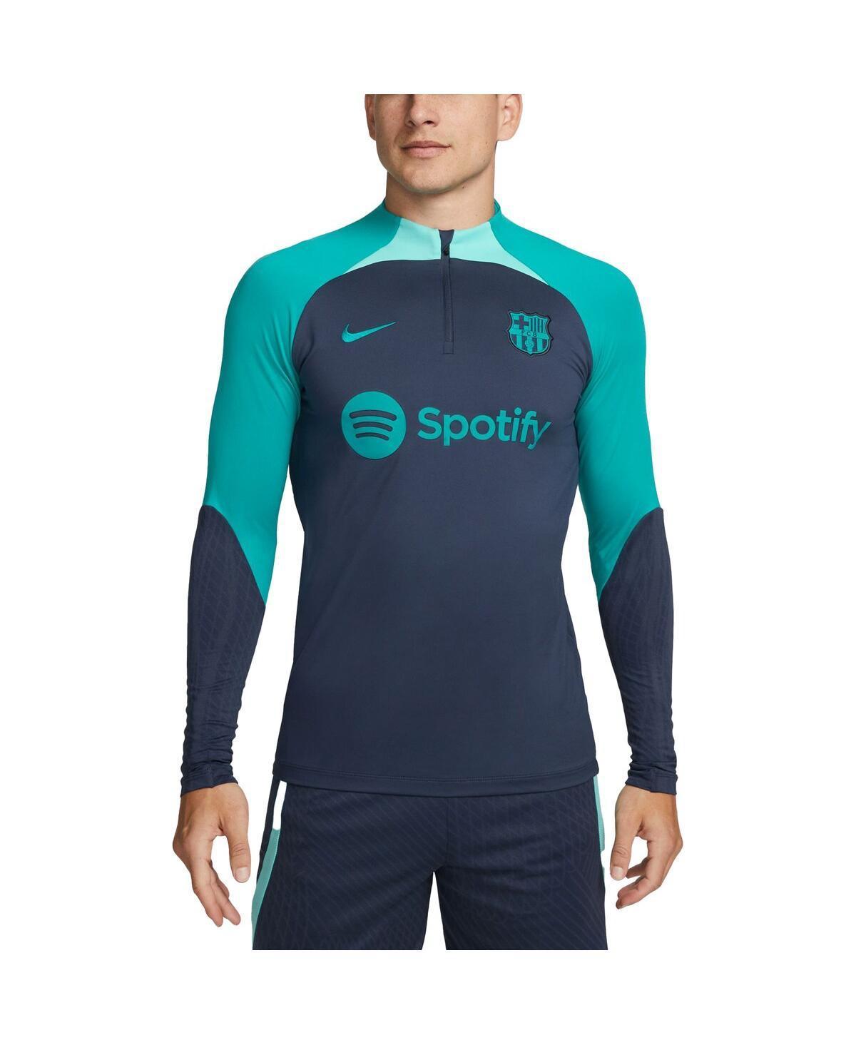 Mens Nike Navy Barcelona Strike Drill 2023/24 Performance Quarter-Zip Long Sleeve Top Bar Blue Product Image