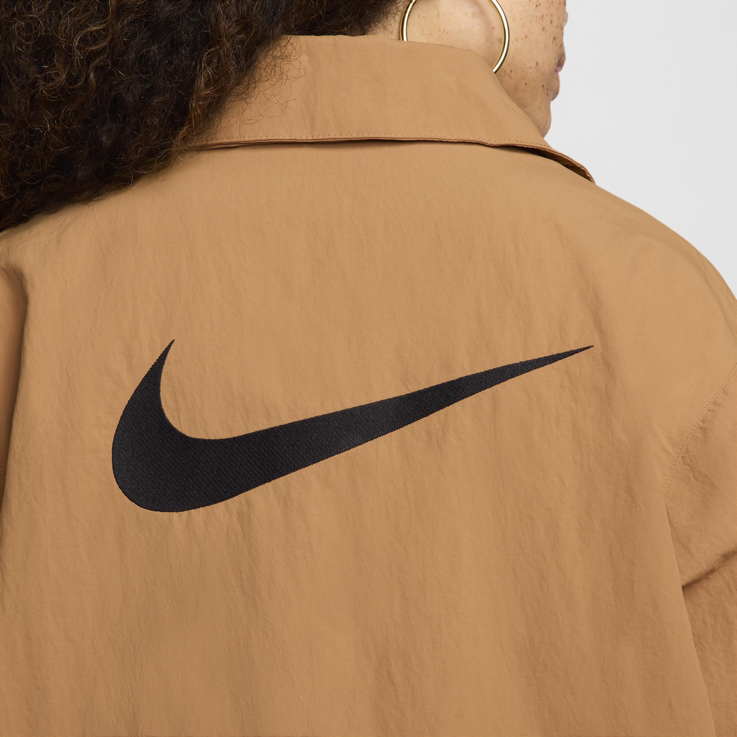 Nike Womens Nike NSW Essentials Woven UV Coaches Jacket - Womens Flax/Black Product Image