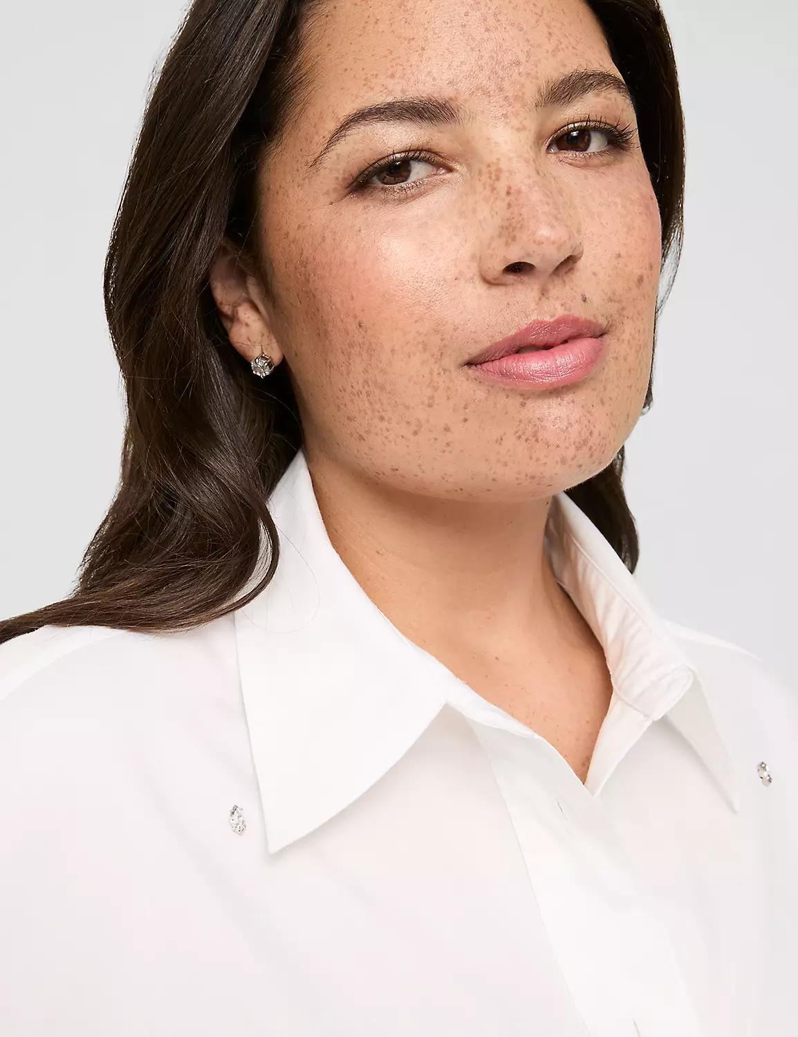 Embellished Relaxed Button-Down Shirt Product Image