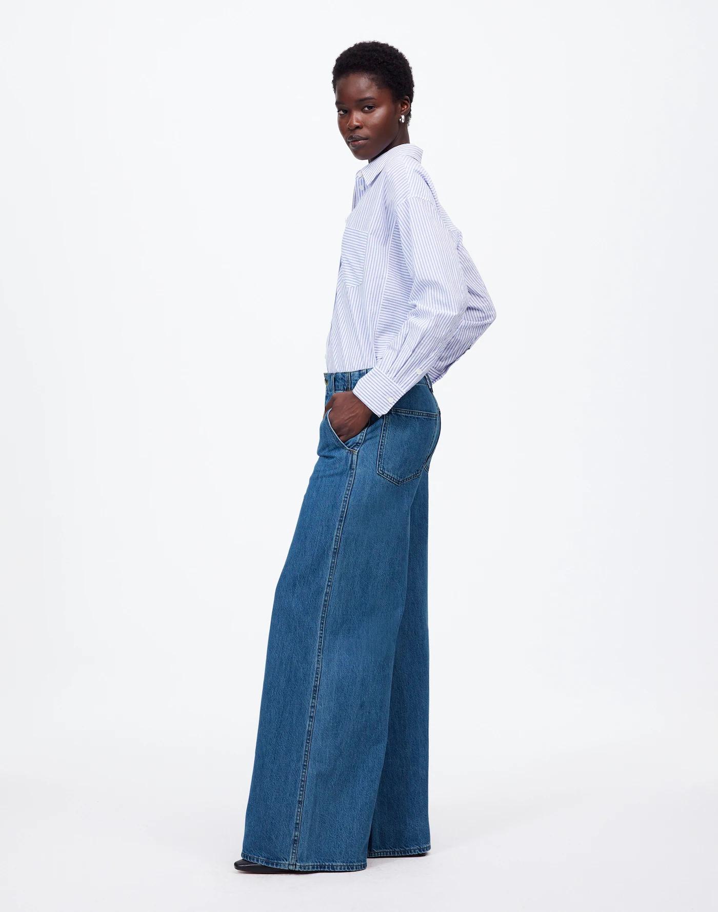 Wide Sweep Denim Trousers Product Image