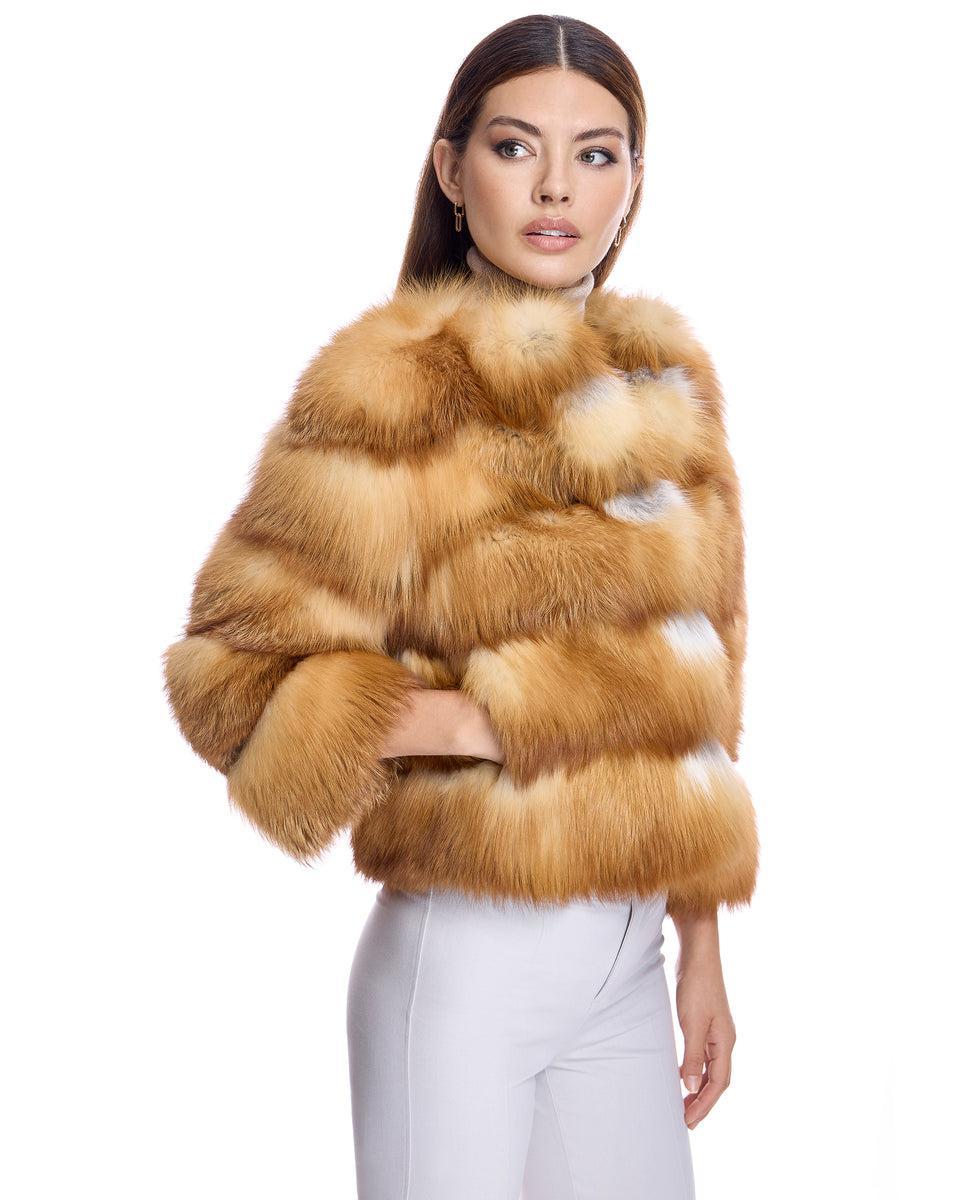 Collarless Fox Jacket Product Image