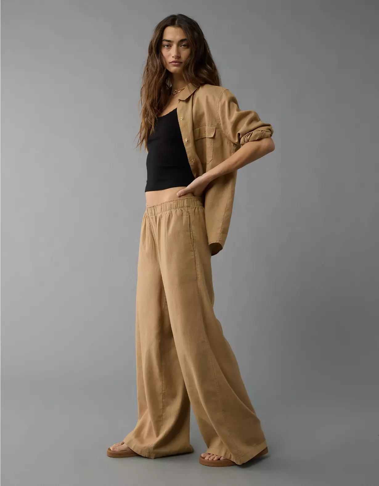 AE Weekend Vibes Linen-Blend Pull-On Pant Product Image