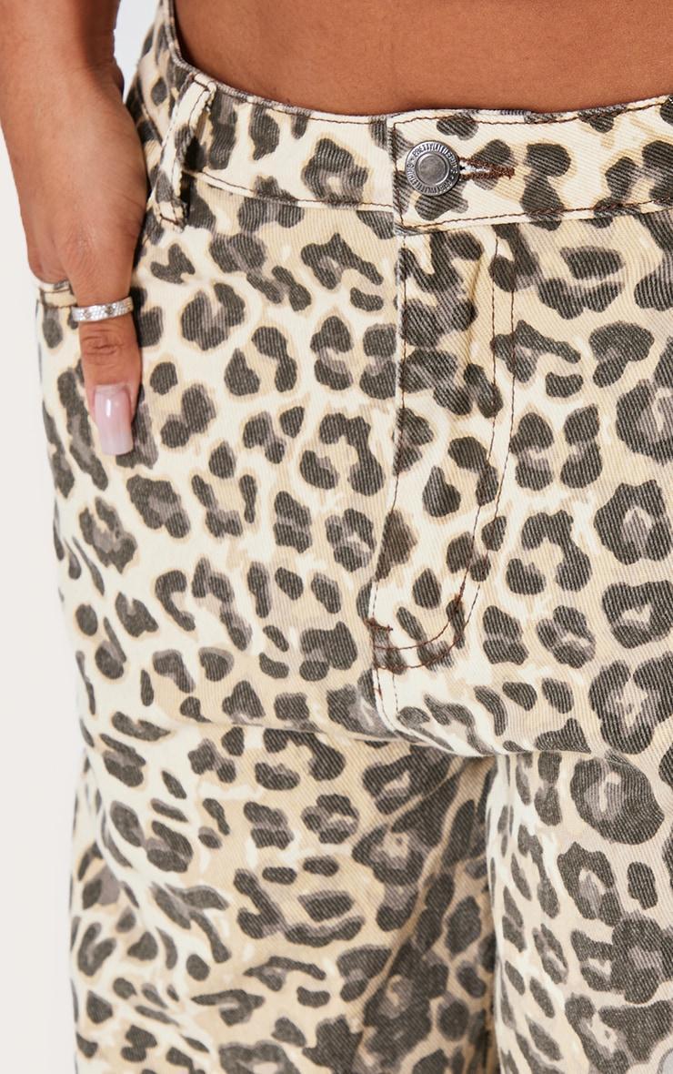 Shape Leopard Denim Wide Leg Jeans Product Image