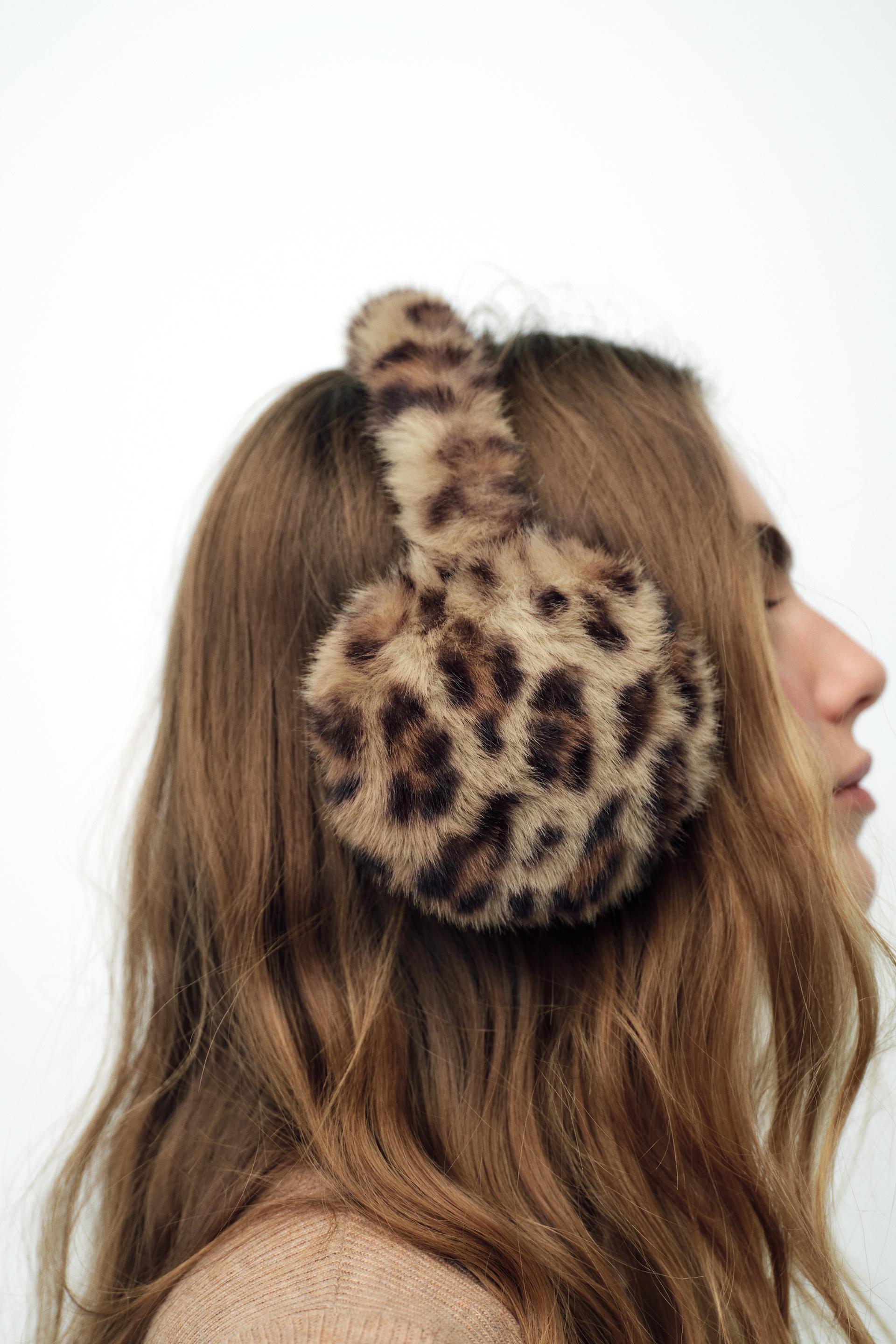 FAUX FUR ANIMAL PRINT EAR MUFFS Product Image