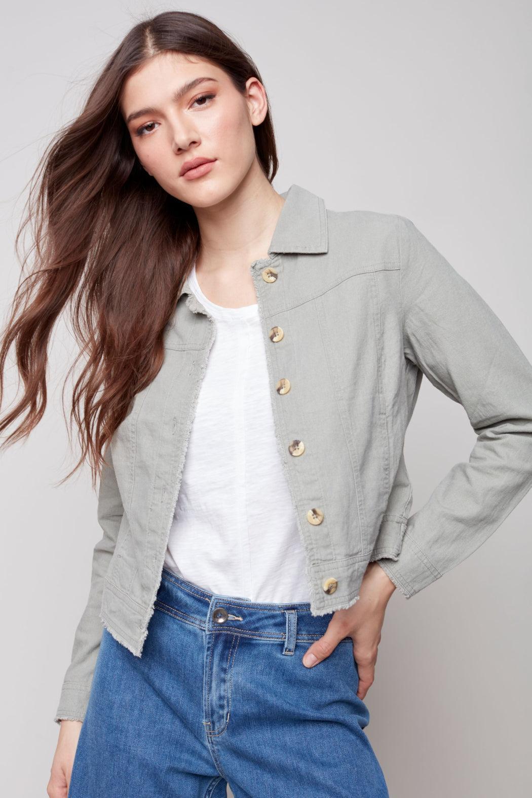 Long sleeve button up jacket Female Product Image