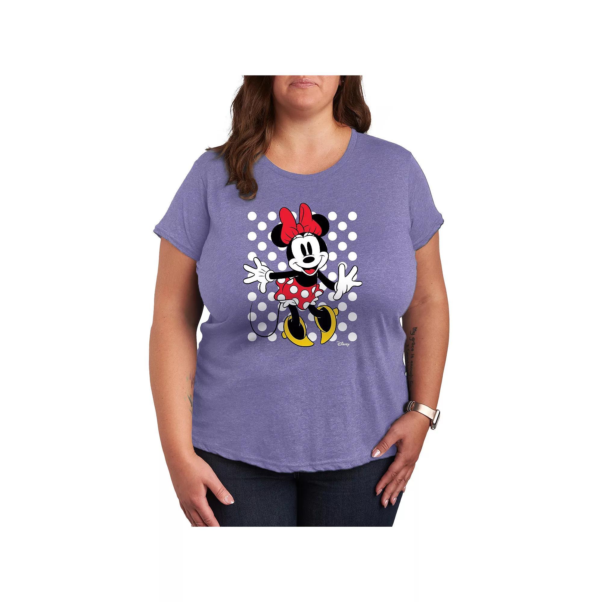 Disney's Minnie Mouse Plus With Dots Graphic Tee, Women's,  Product Image