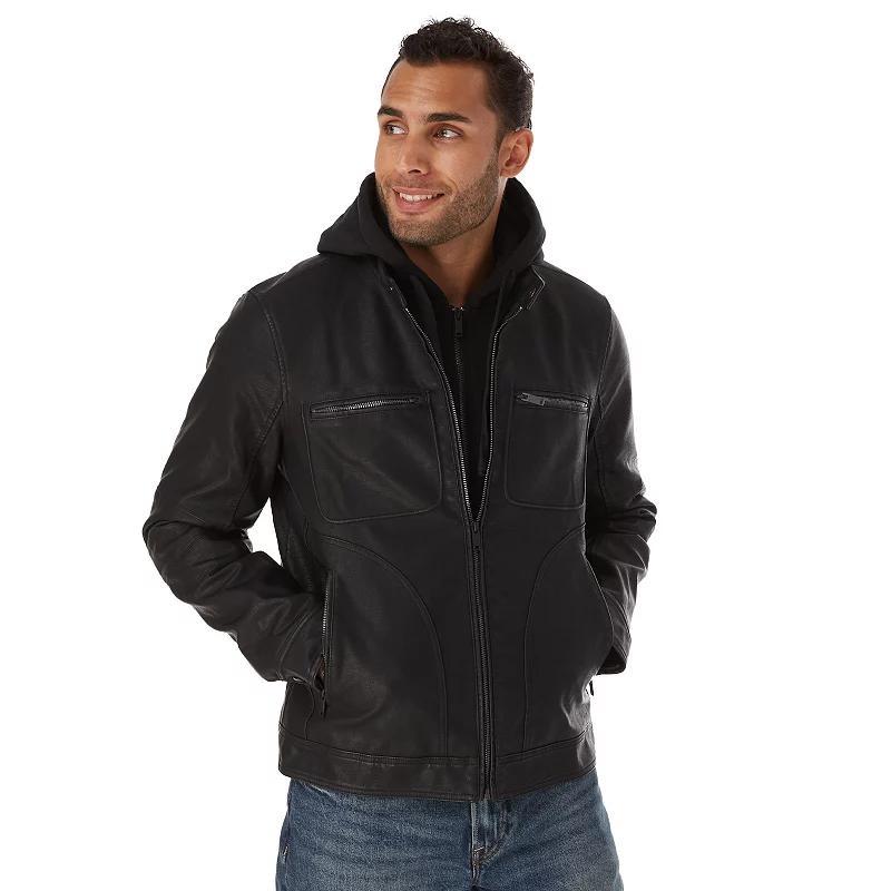 Big & Tall Apt. 9 Faux Leather Moto Style Jacket, Mens Product Image