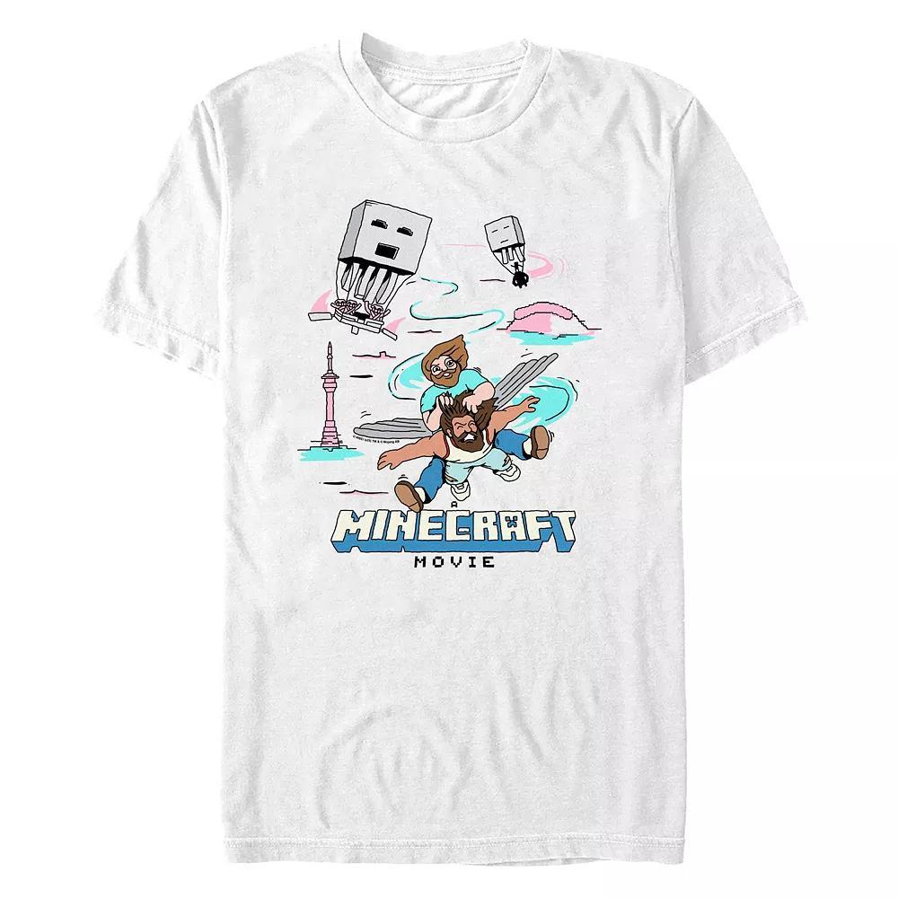 Men's Minecraft Movie Fly Faster Graphic Tee, Size: XS, White Product Image