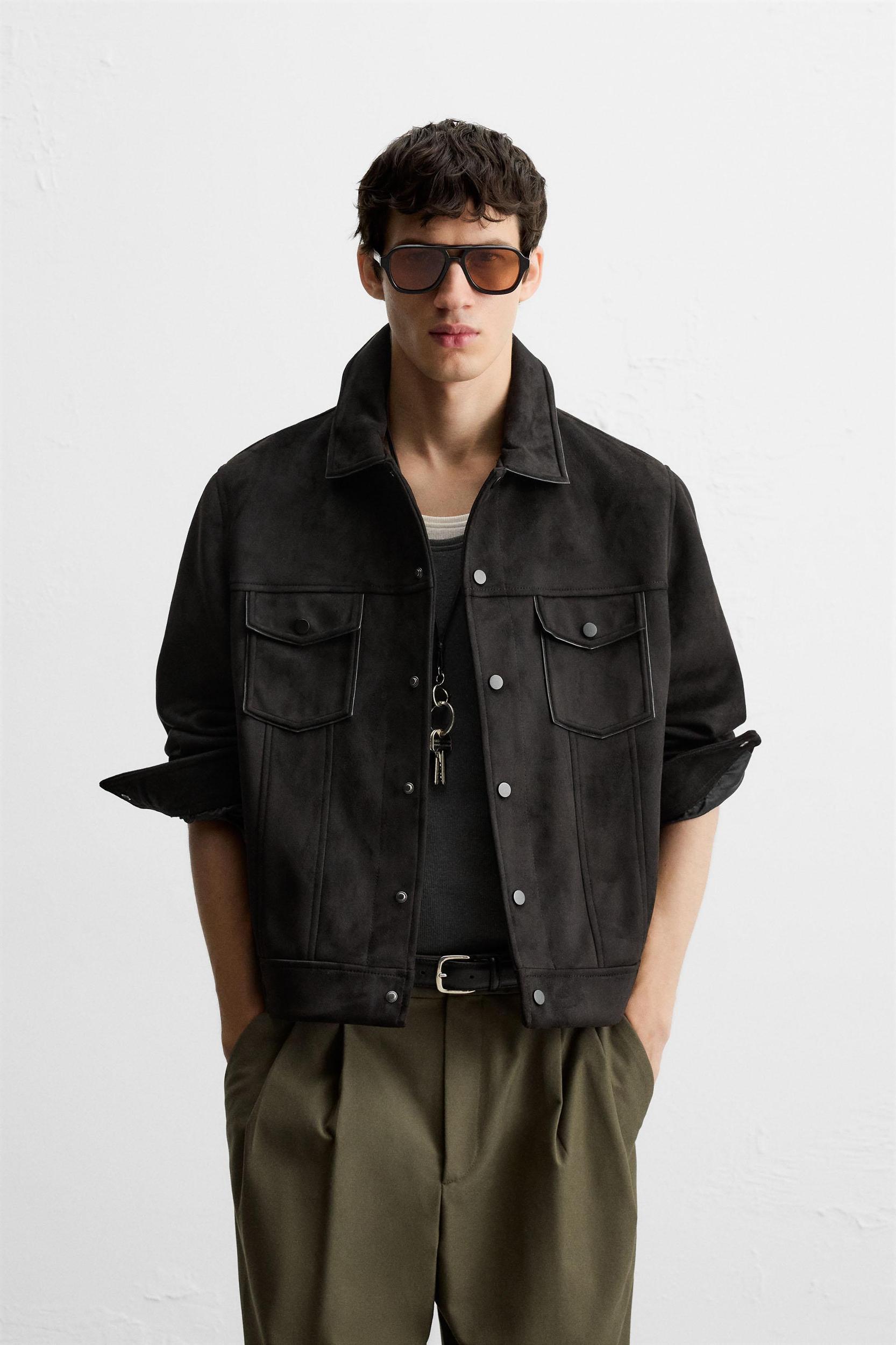 FAUX SUEDE REGULAR FIT JACKET Product Image