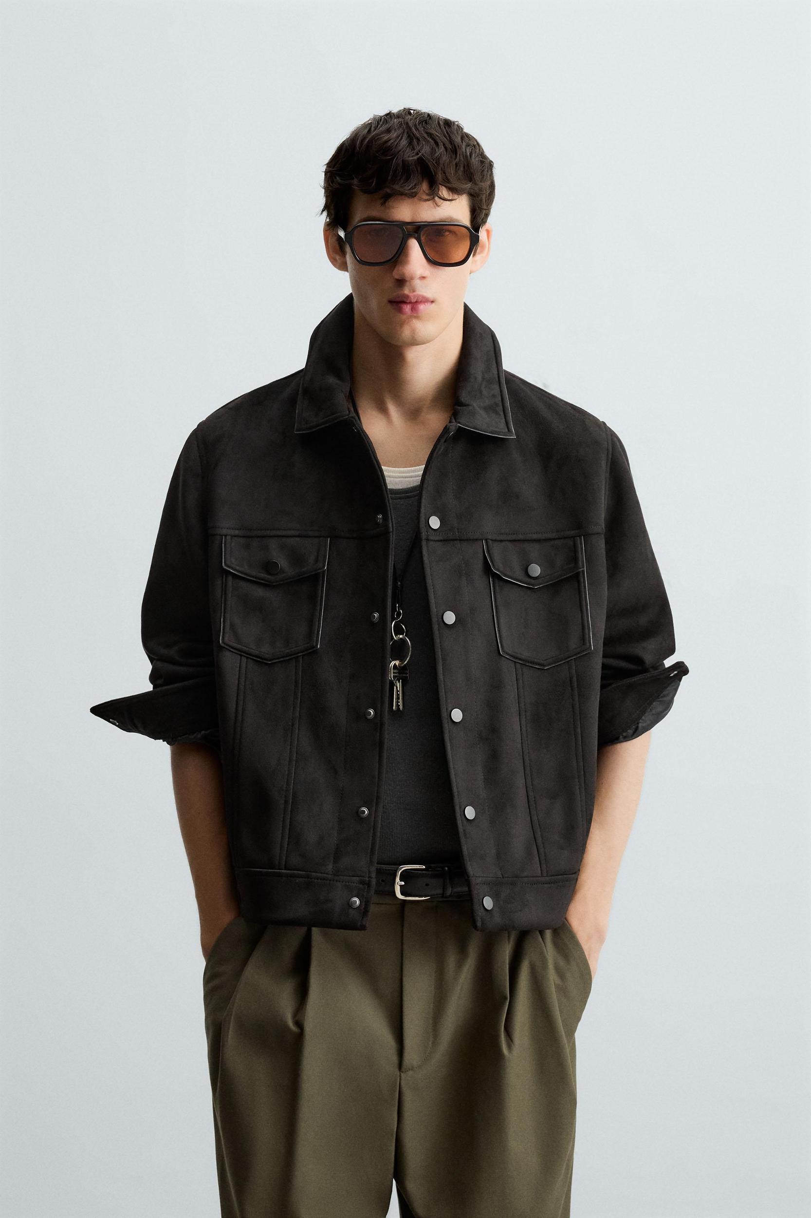 FAUX SUEDE REGULAR FIT JACKET Product Image