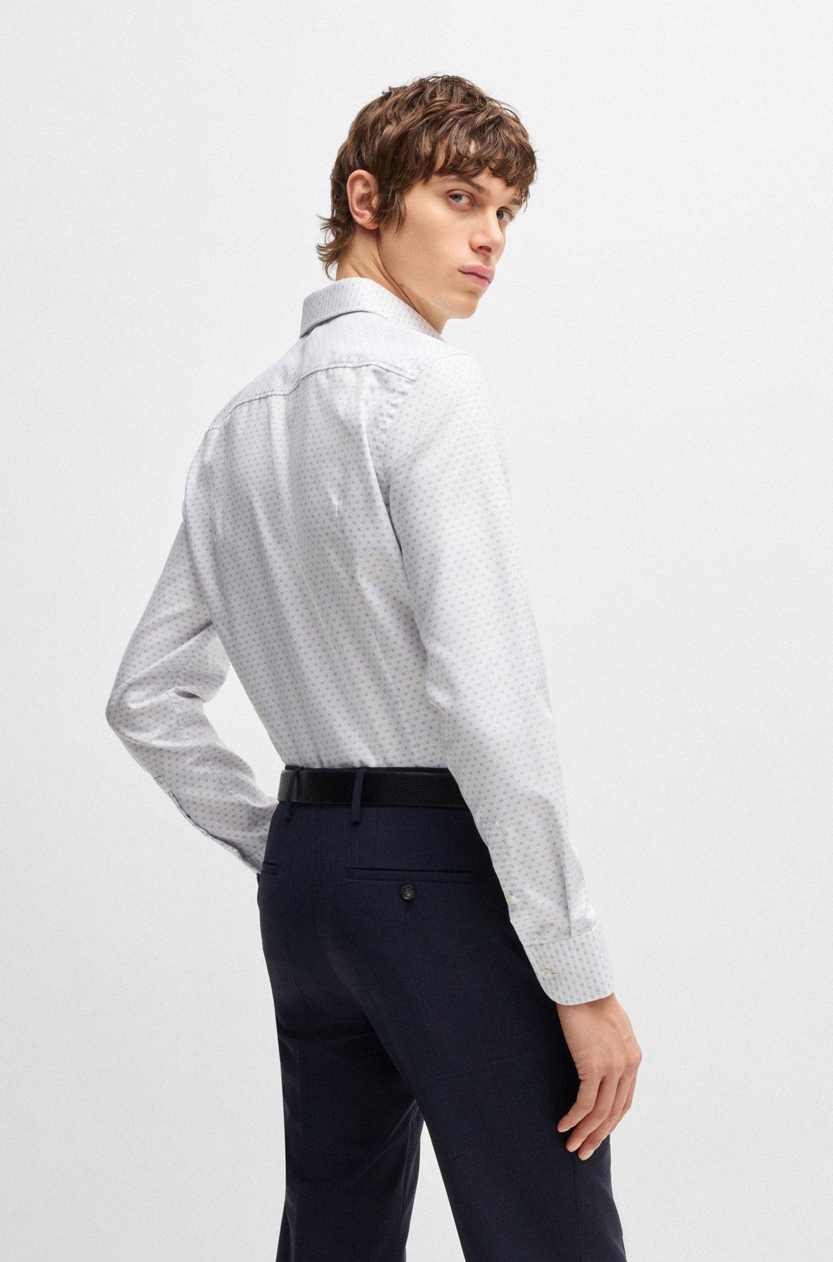 Slim-fit shirt in structured cotton Product Image