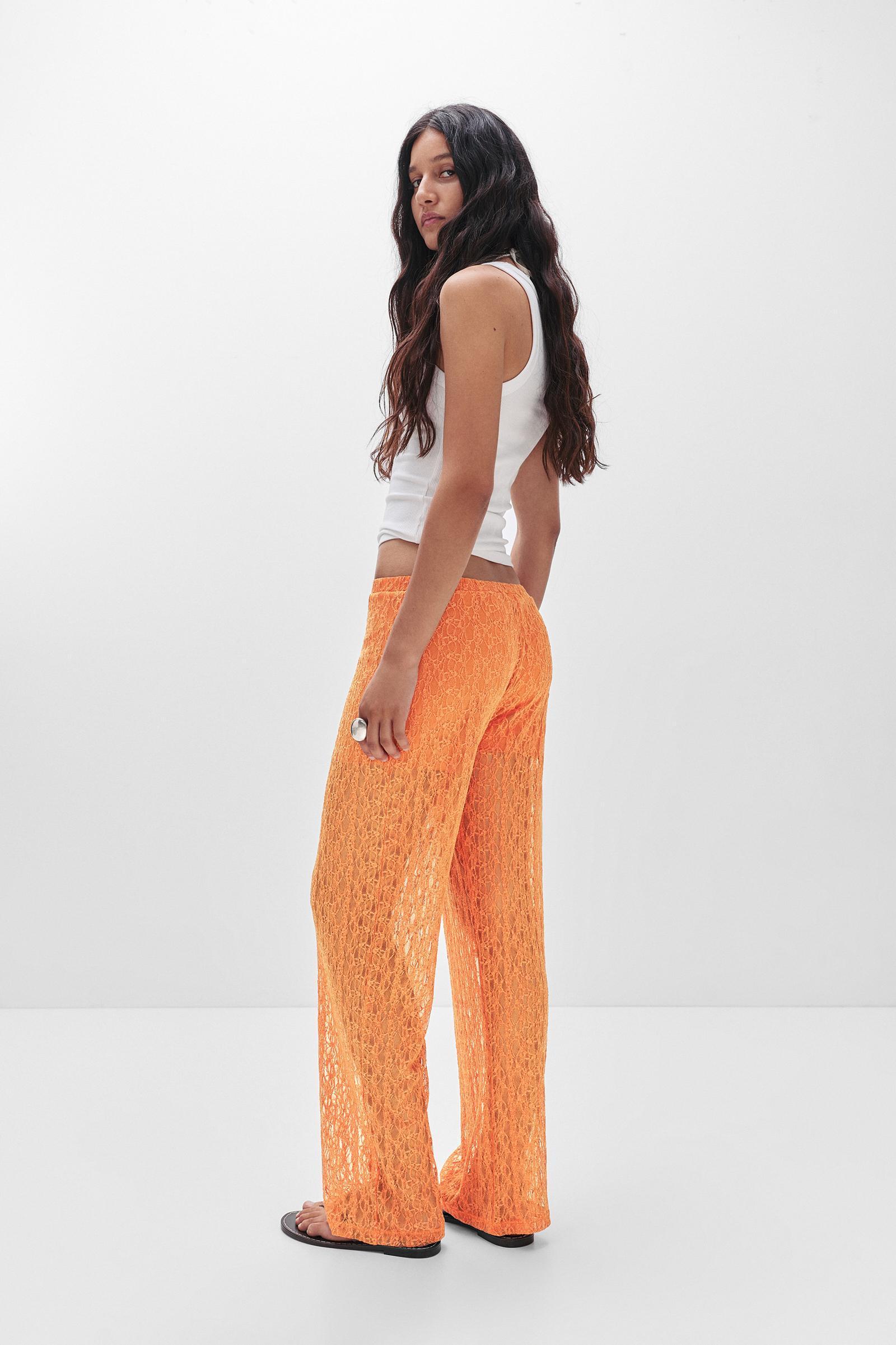 Wide-leg lace trousers Product Image