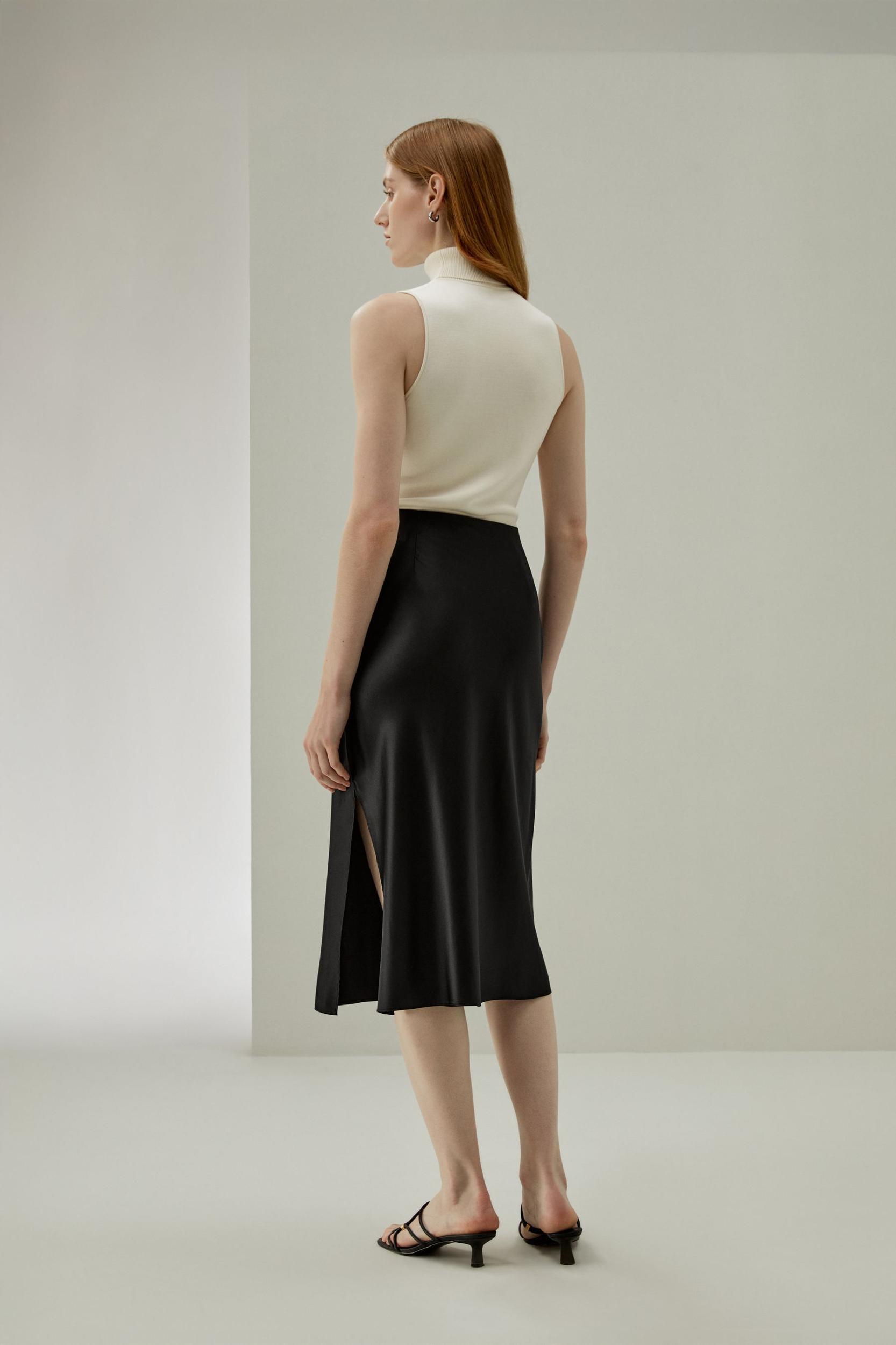 LILYSILK Silk Skirt Pleated - for Women - Black 100% Silk - Luxurious Bias Cut Skirt 16 Product Image