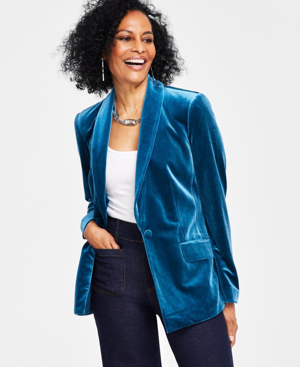 I.n.c. International Concepts Womens Velvet Blazer, Created for Macys Product Image