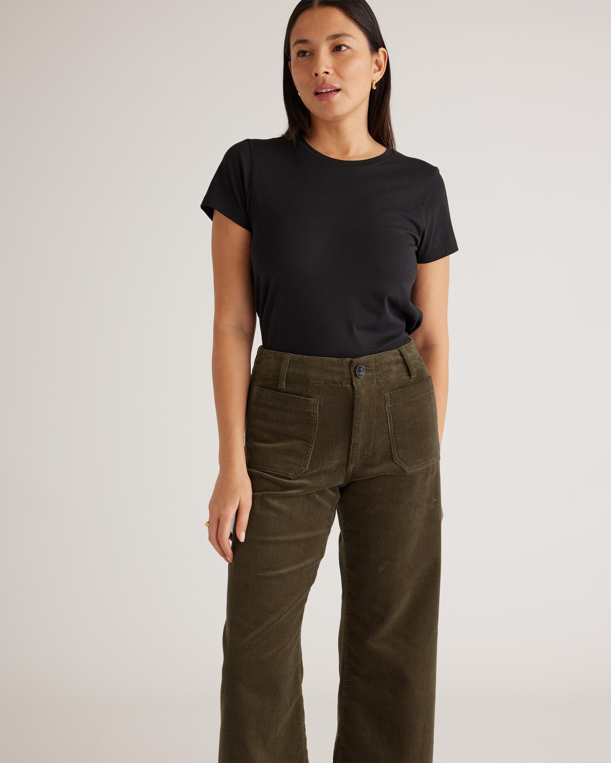 Quince | Women's Organic Stretch Corduroy Cropped Wide Leg Pants Organic Cotton Product Image