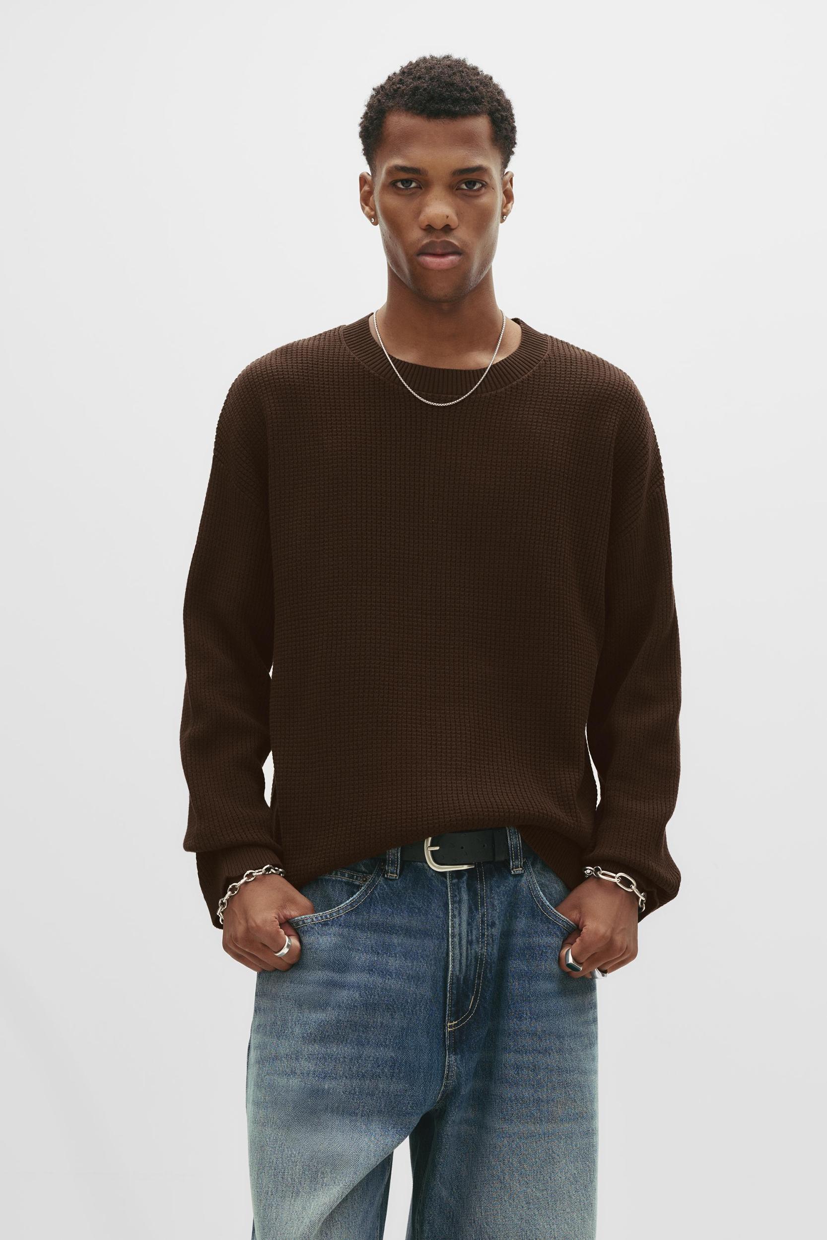 Waffle knit sweater Product Image