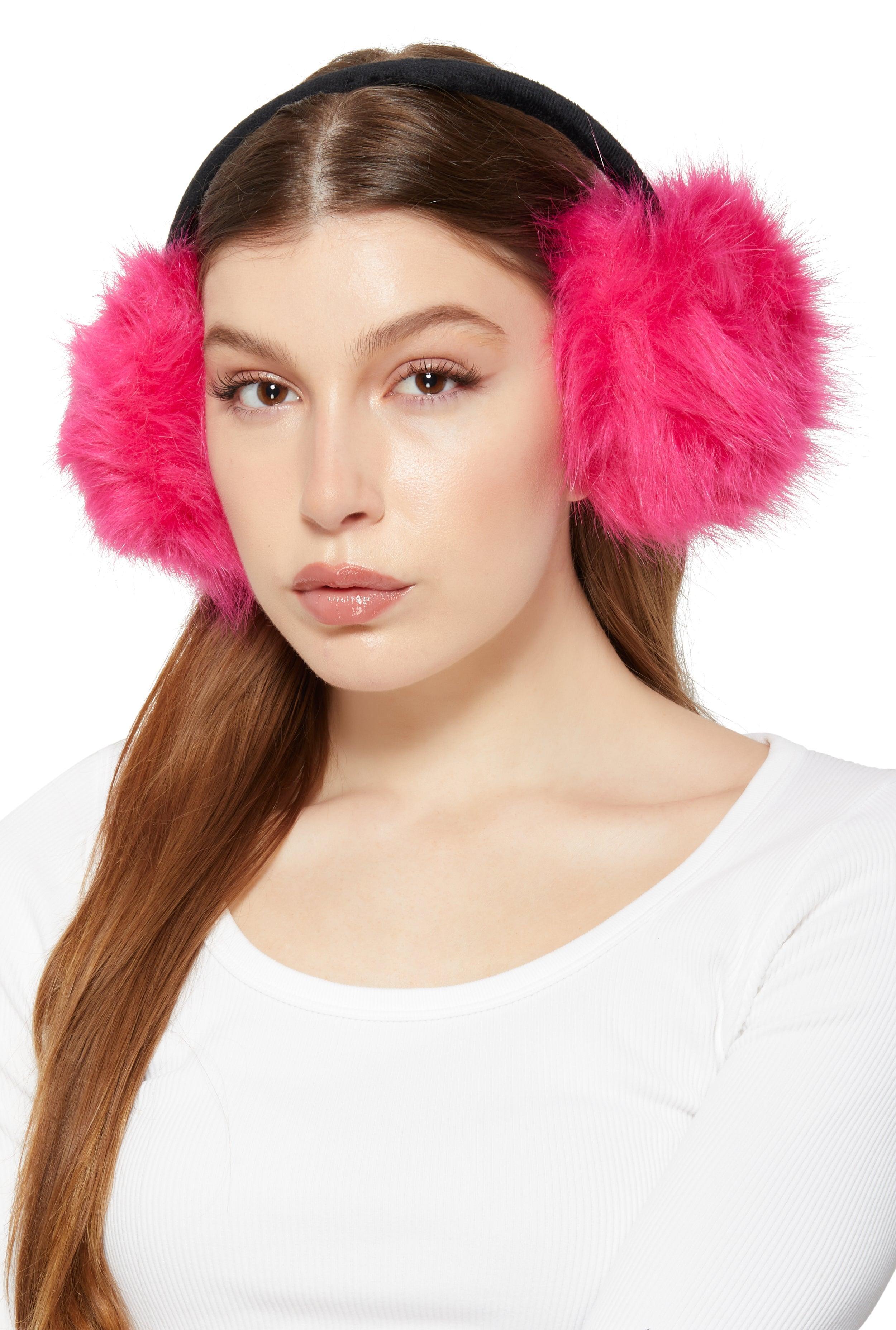 Oversized Faux Fur Earmuffs Female Product Image