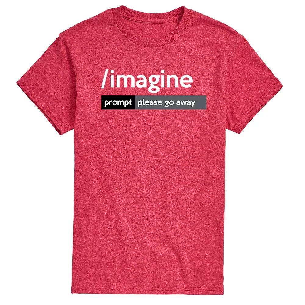 Men's AI Imagine Prompt Please Go Away Graphic Tee, Size: XXL, Red Product Image