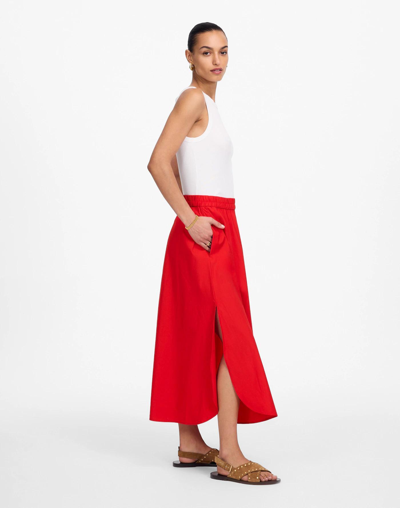 Poplin Midi Skirt Product Image
