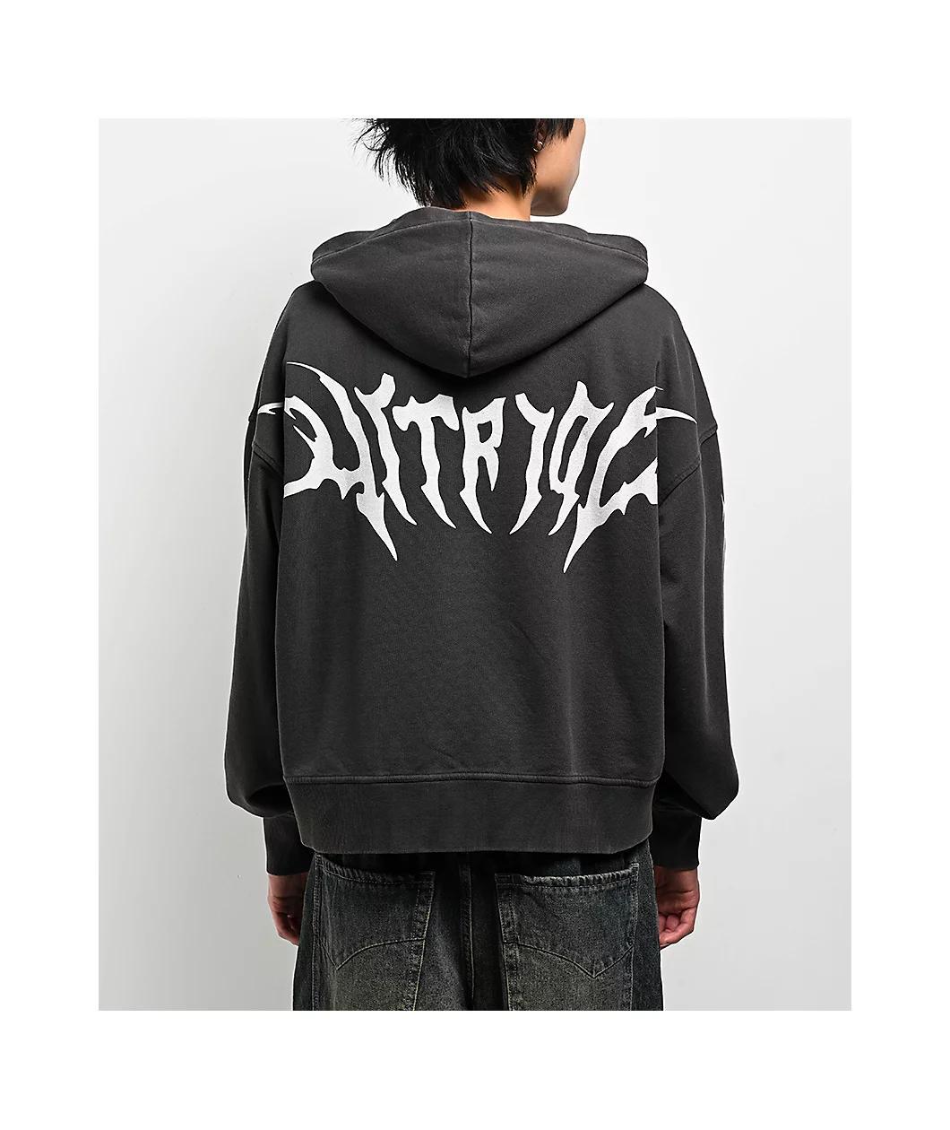 Vitriol Lightning Black Wash Zip Hoodie Product Image