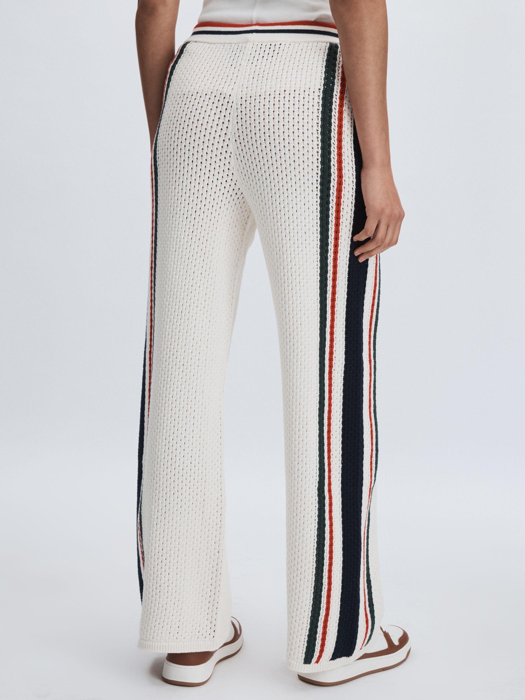 The Upside Cotton Open-Knit Track Joggers in White Product Image