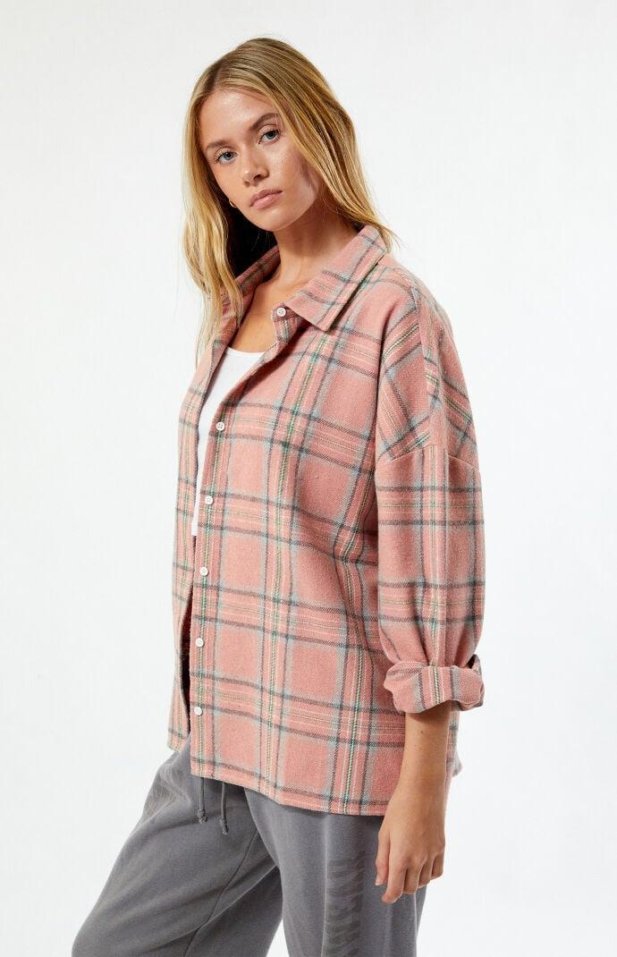 Women's Oversized Boyfriend Flannel Shirt Product Image