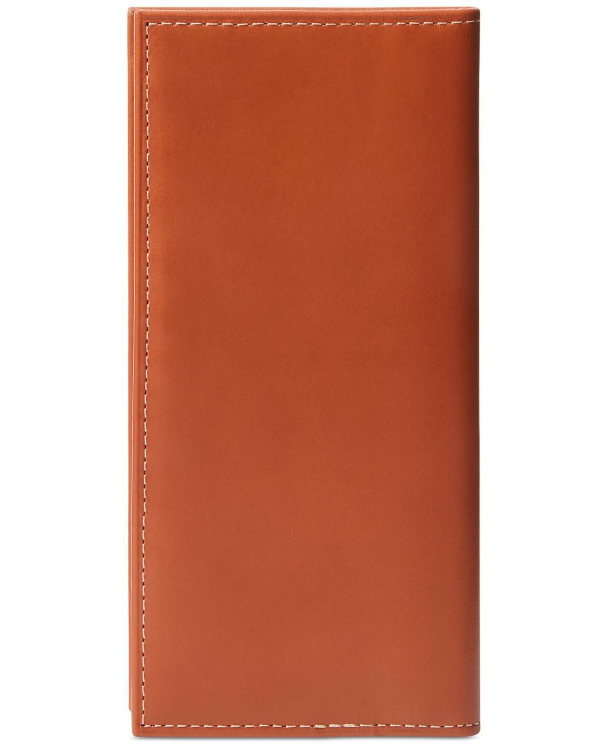 POLO RALPH LAUREN Men's Burnished Leather Narrow Wallet In Brown Product Image