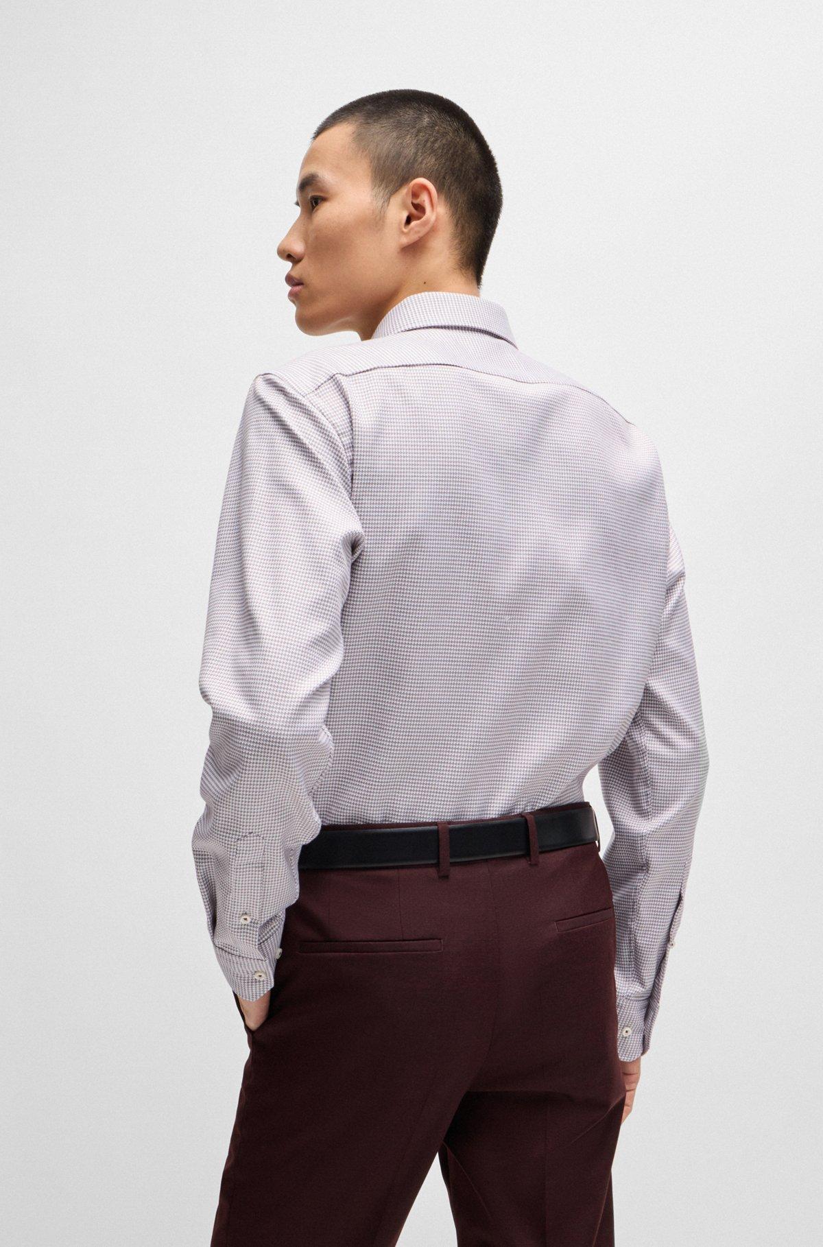 Regular-fit shirt in structured cotton twill Product Image