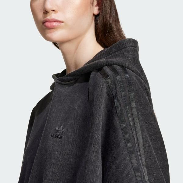 Washed-Out Crop Oversized Hoodie Product Image