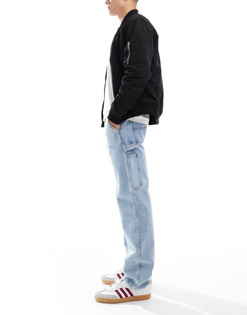 ONLY & SONS edge straight fit jeans in light blue 90s wash Product Image