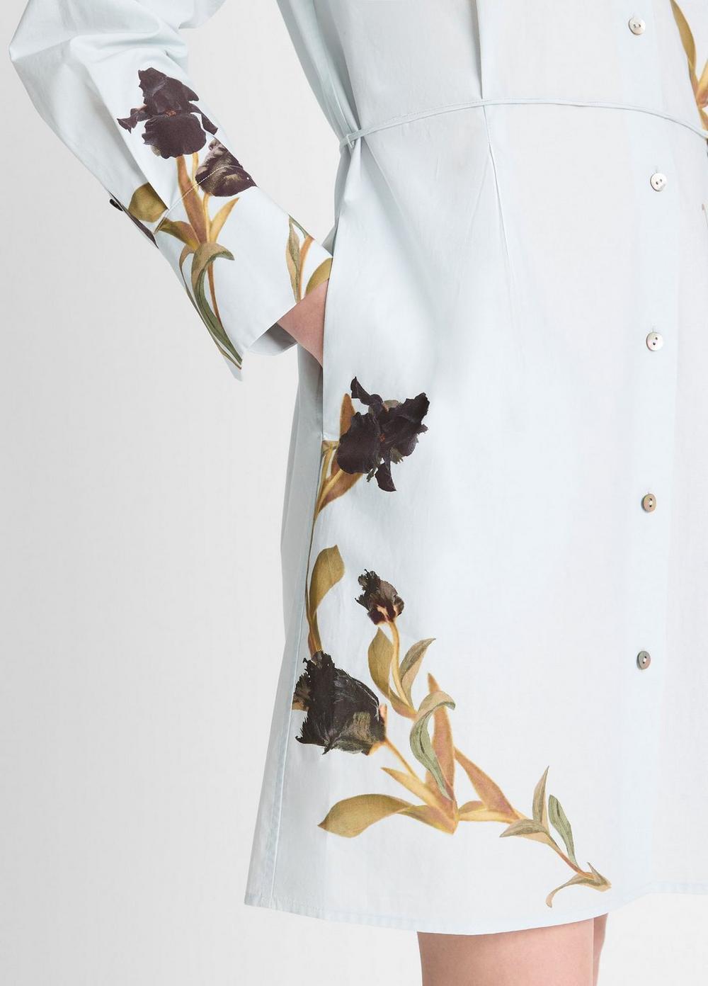 Placed Iris Cotton Shirt Dress Product Image