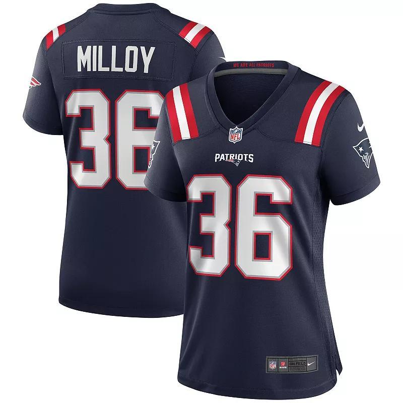 Women's Nike Lawyer Milloy Navy New England Patriots Game Retired Player Jersey, Size: 2XL, Blue Product Image