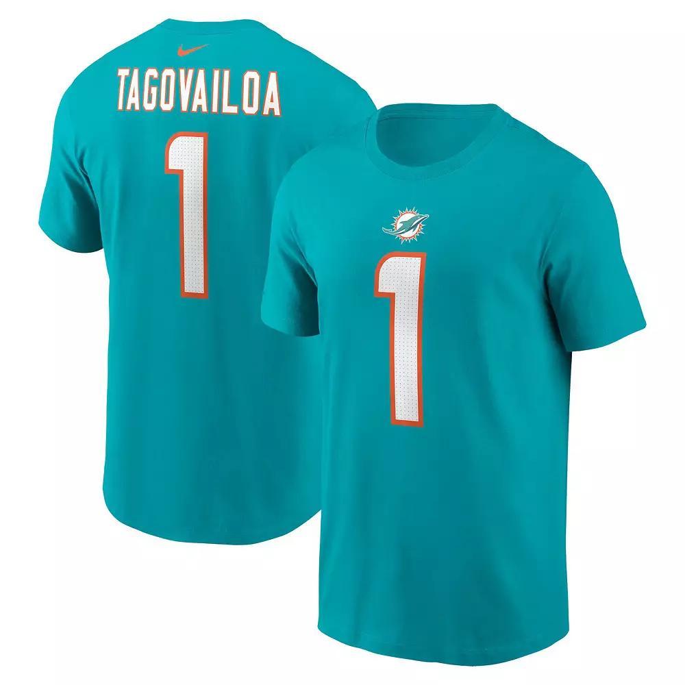 Men's Nike Tua Tagovailoa Aqua Miami Dolphins Player Name & Number T-Shirt, Size: XL, Turquoise A Product Image