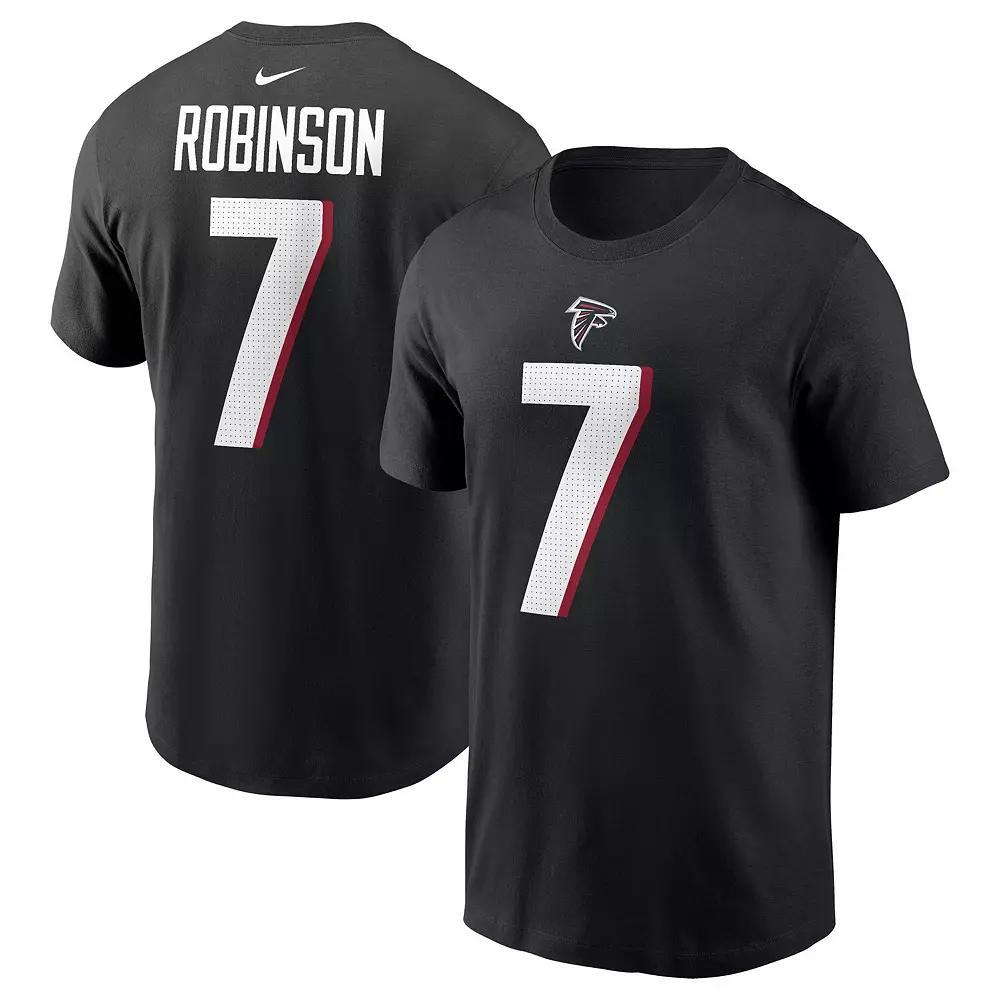 Men's Nike Bijan Robinson Black Atlanta Falcons 2023 NFL Draft First Round Pick Player Name & Number T-Shirt,  Product Image