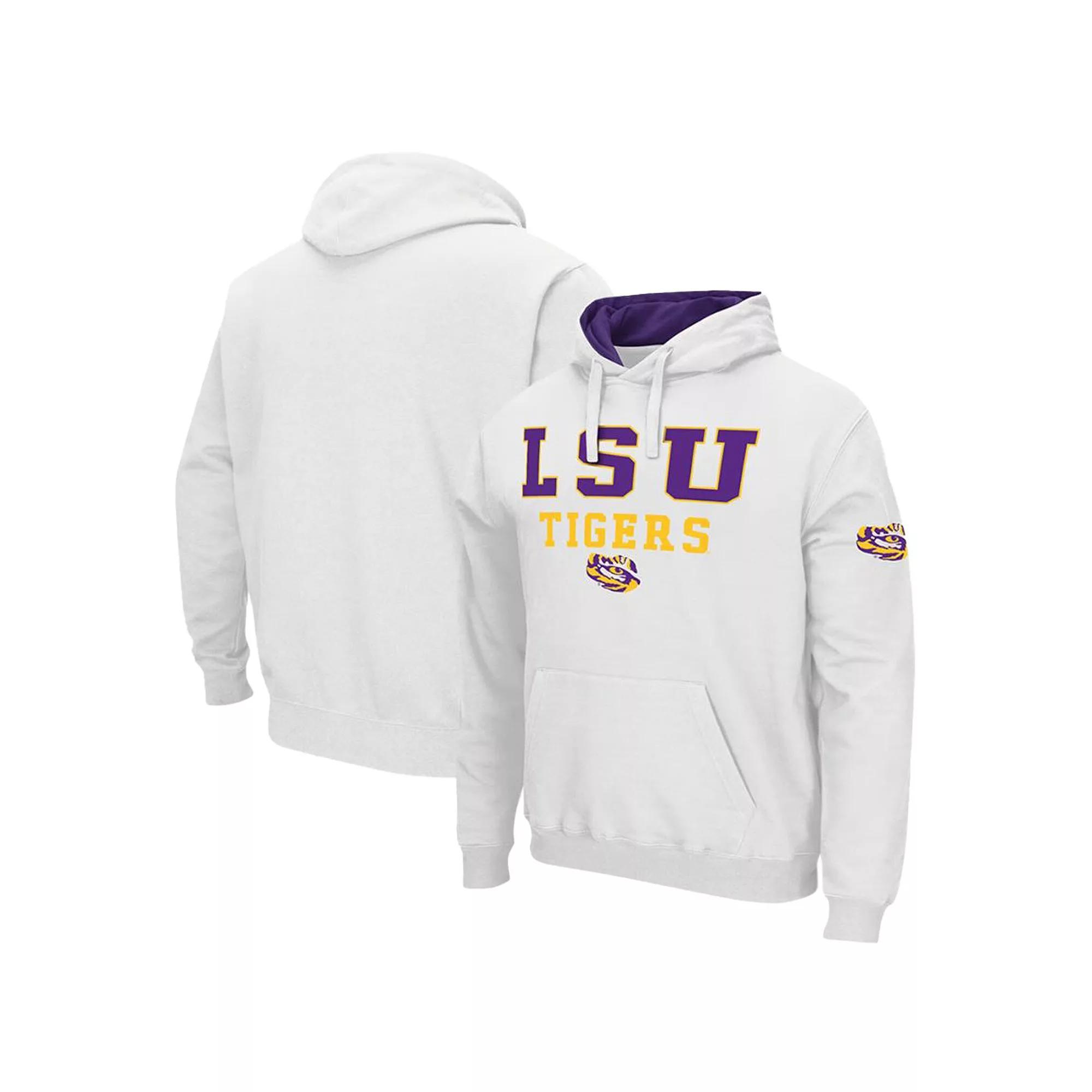 Men's Colosseum White LSU Tigers Sunrise Pullover Hoodie, Size: 2XL Product Image
