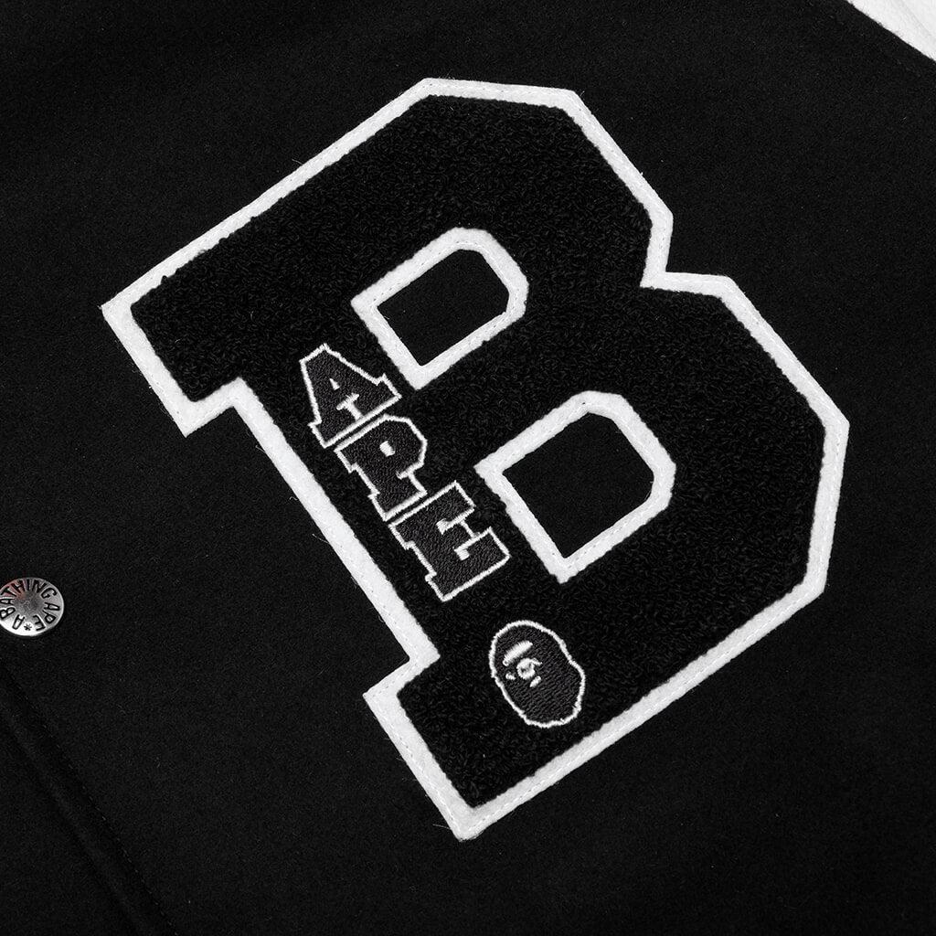 Embroidery Varsity Jacket - Black Male Product Image