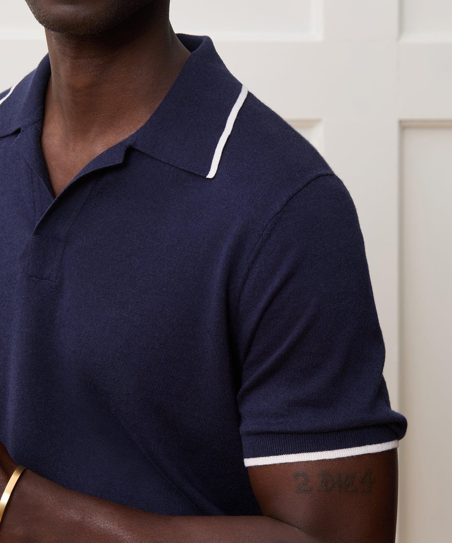 Silk-Cashmere Tipped Montauk Sweater Polo Product Image
