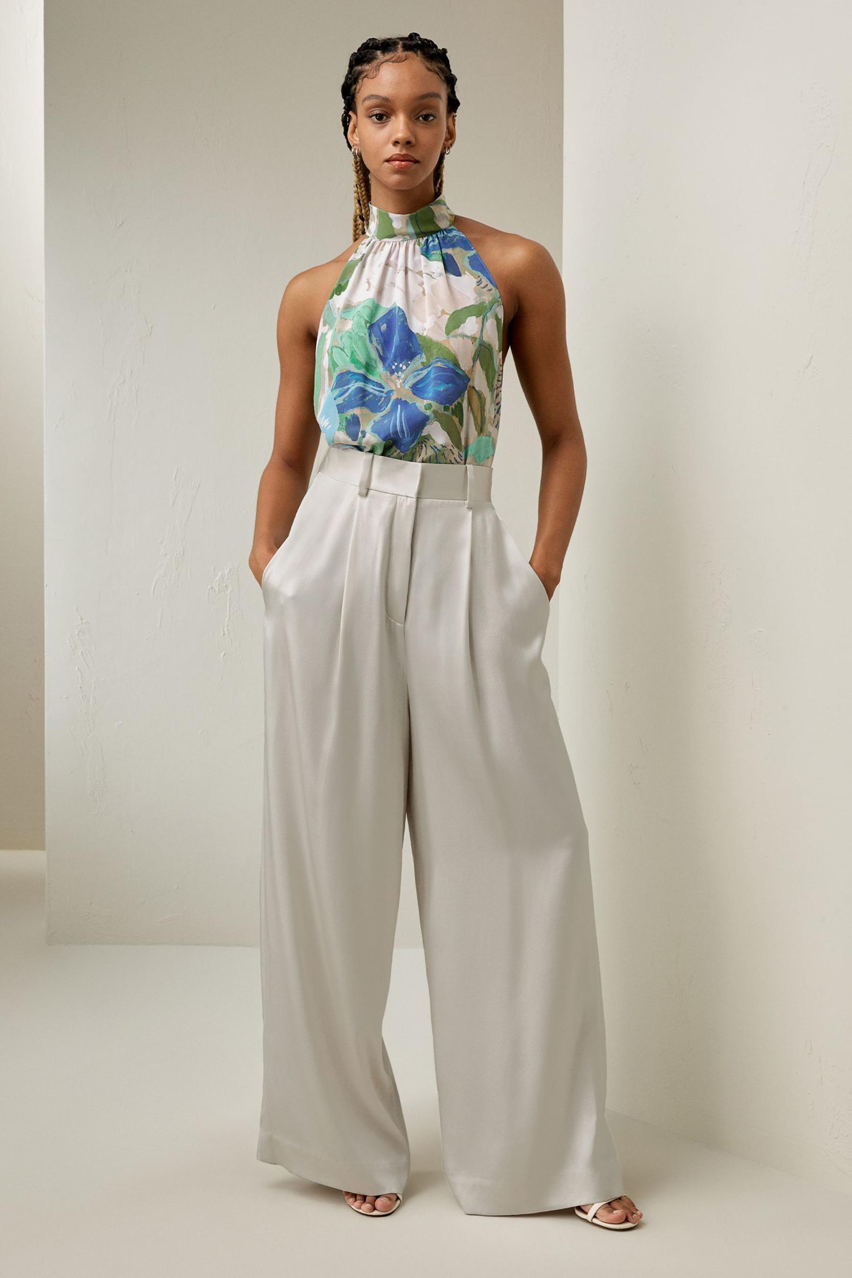 Praslin Mock Neck Silk Top Product Image