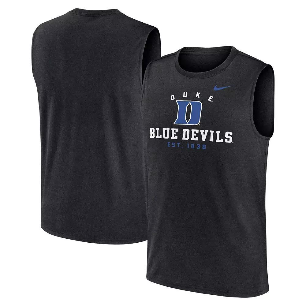 Men's Nike Black Duke Blue Devils Primetime Legend Lock Up Performance Muscle Tank Top, Size: Medium Product Image